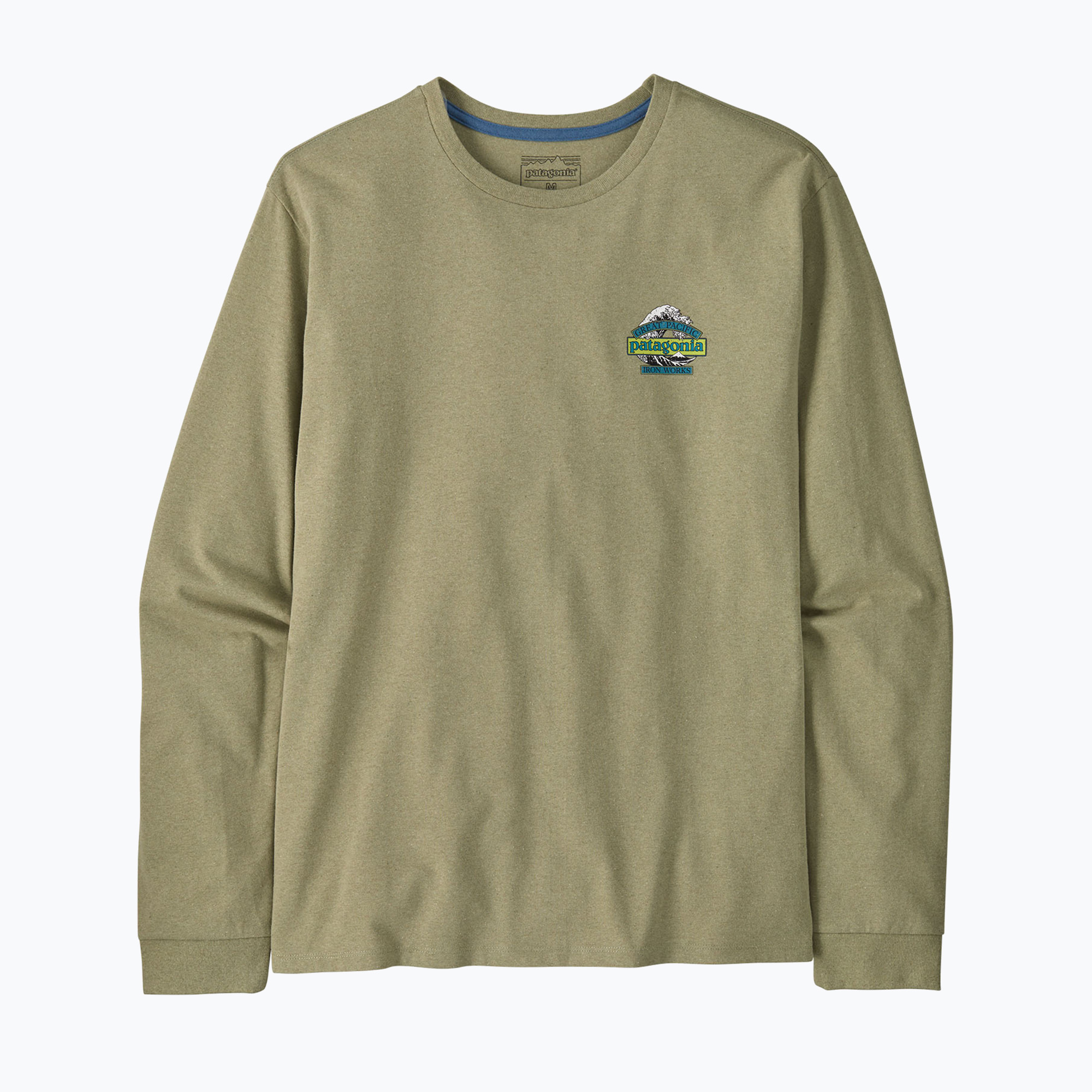 Мъжка трекинг блуза с дълъг ръкав Patagonia Great Waves Responsibili Tee gumtree green