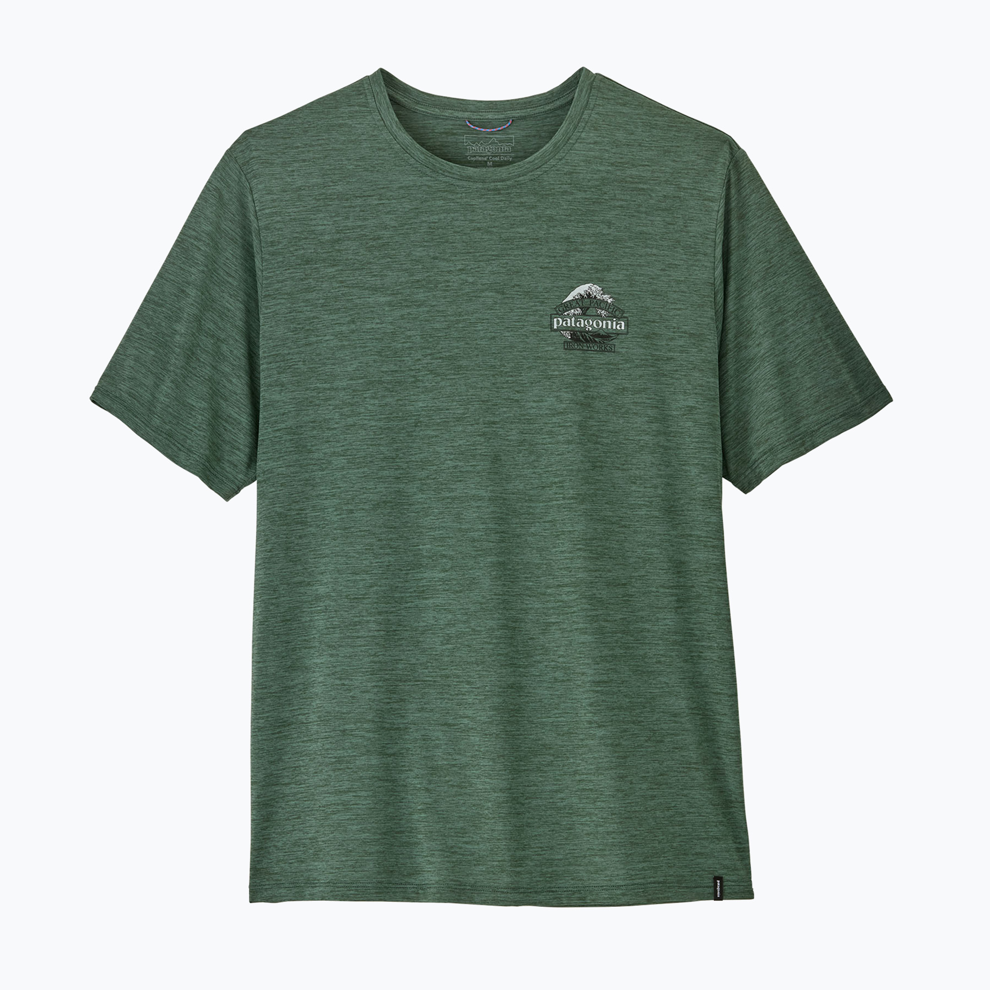 Мъжка тениска Patagonia Cap Cool Daily Great Waves canopy green - light canopy green x-dye