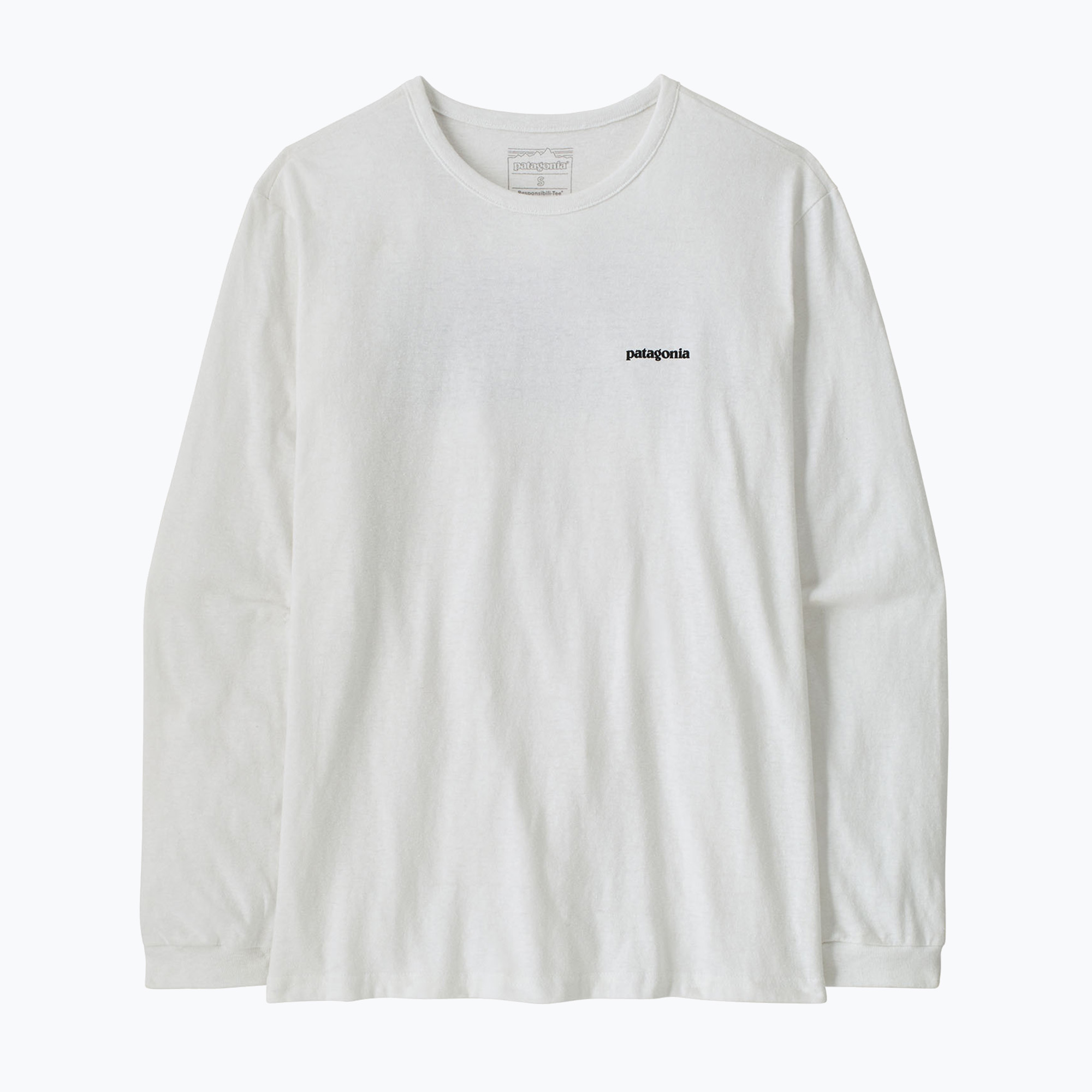 Longsleeve pentru femei Patagonia P-6 Logo Responsibili-Tee LS fiber white