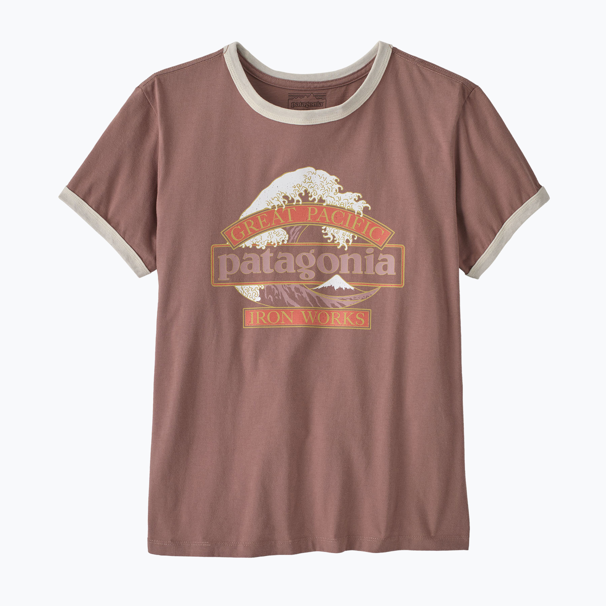 Дамска тениска Patagonia Great Waves Ringer Tee moonrise taupe