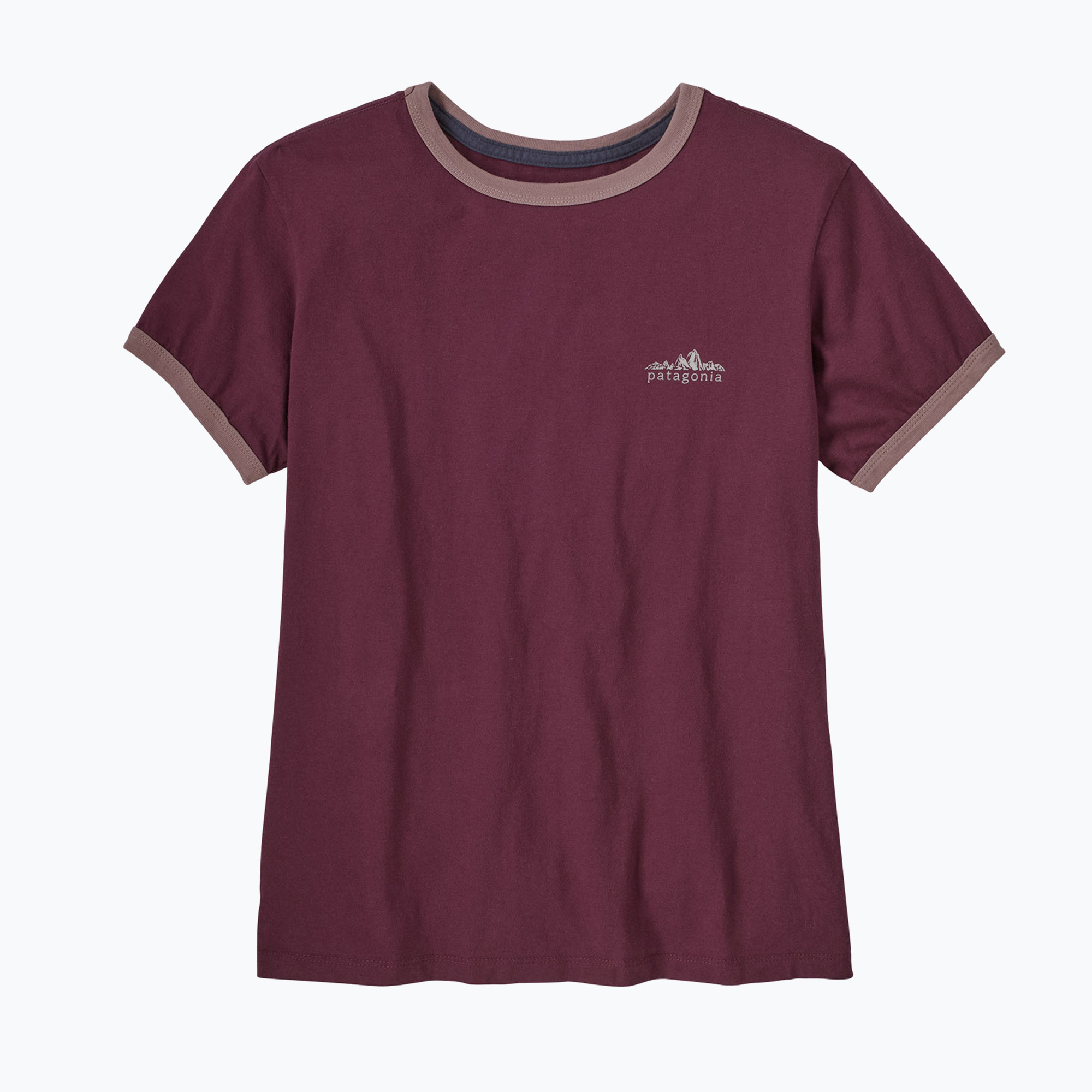Дамска тениска Patagonia Fitz Roy Foothills Ringer Tee berry fig