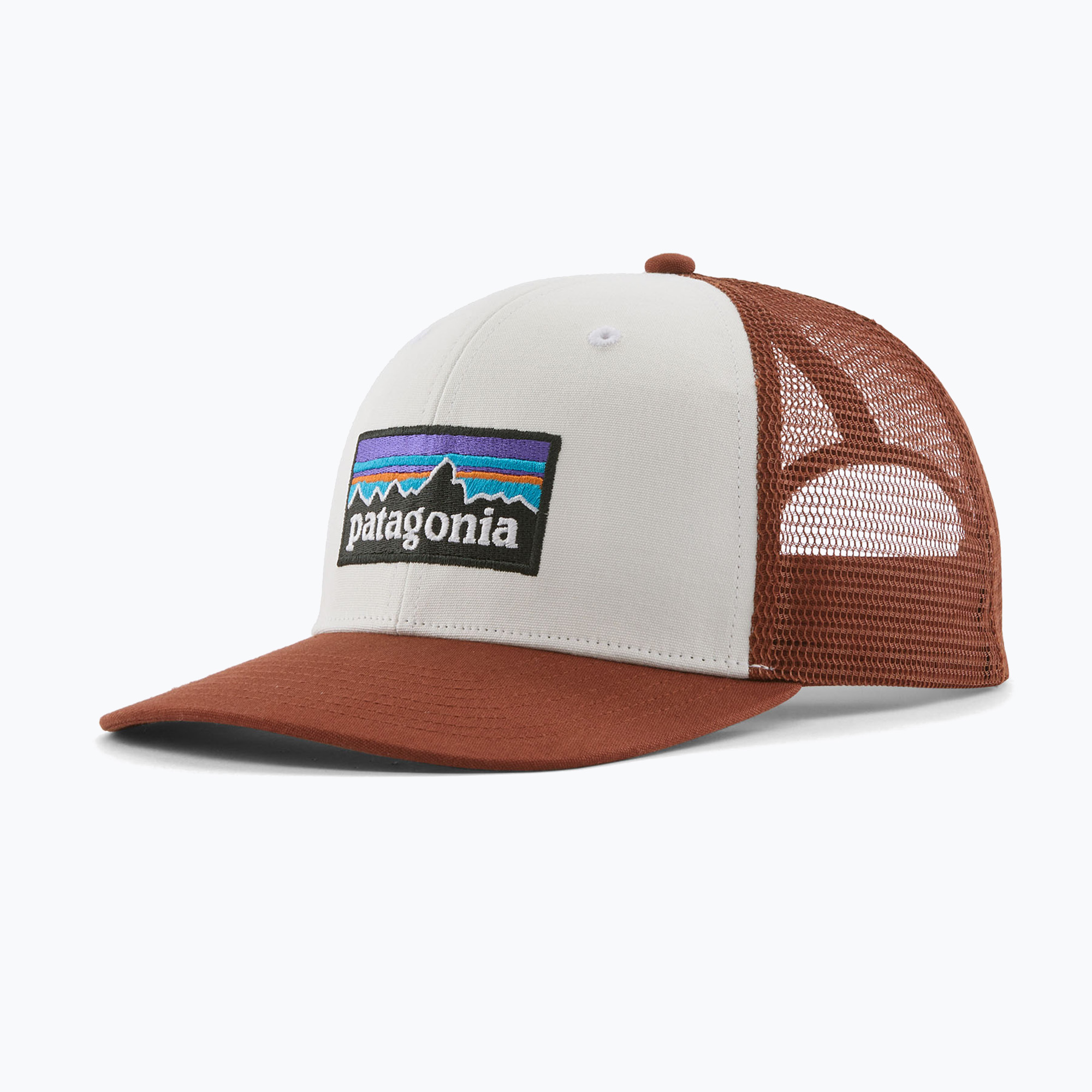 Шапка с козирка Patagonia P-6 Logo Trucker Hat white w/rusty red