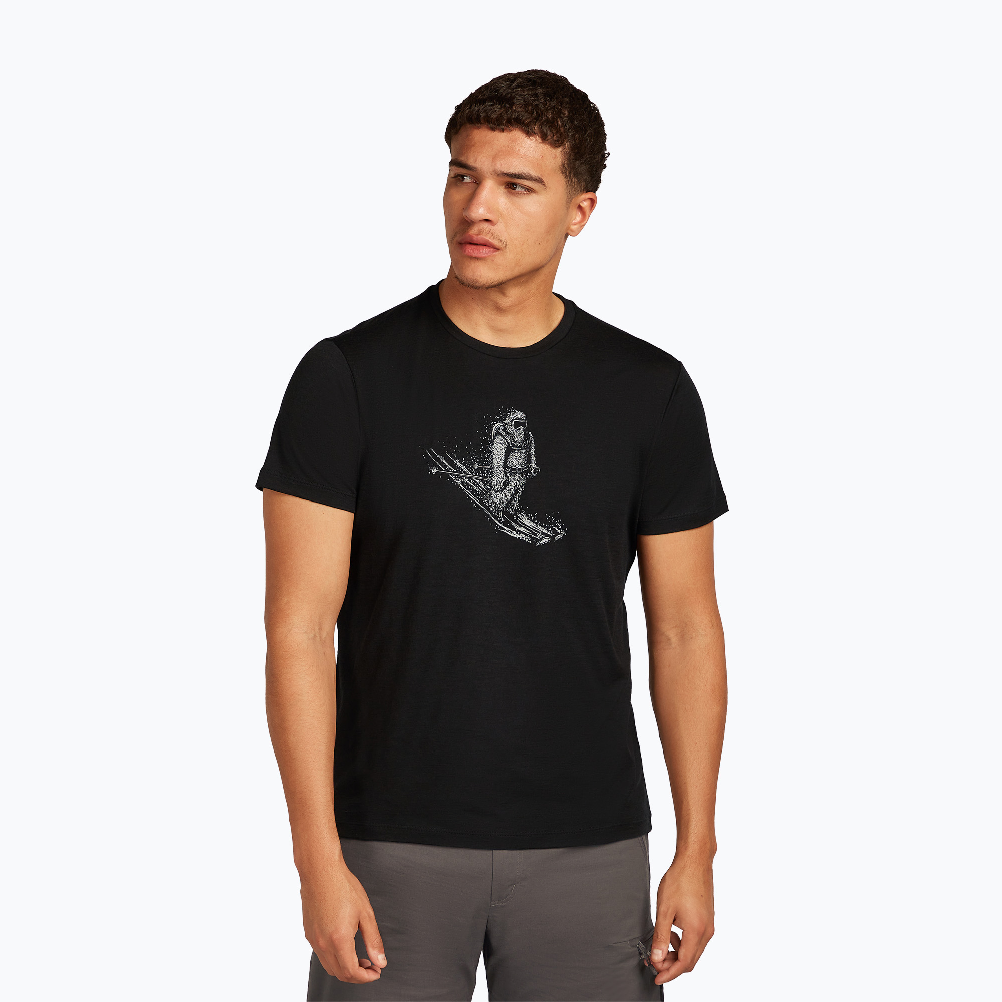 Koszulka męska icebreaker Merino 150 Tech Lite Skiing Yeti black 