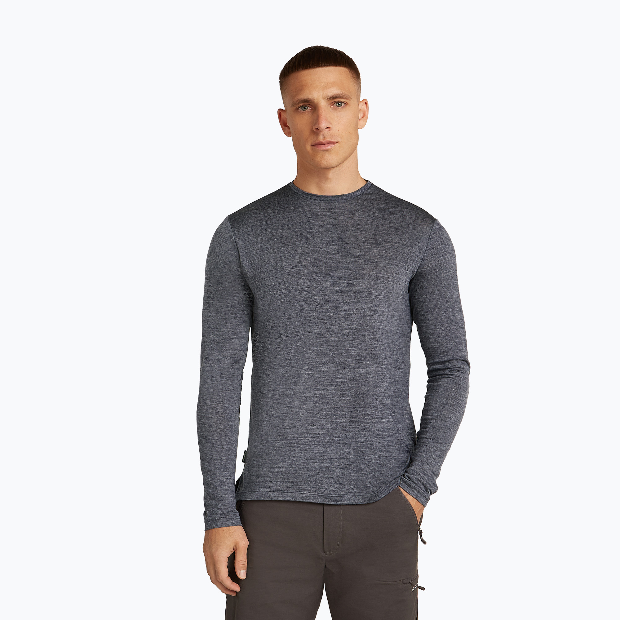 Longsleeve trekkingowy męski icebreaker Merino 125 Cool-Lite Sphere III Tee midnight navy heather 