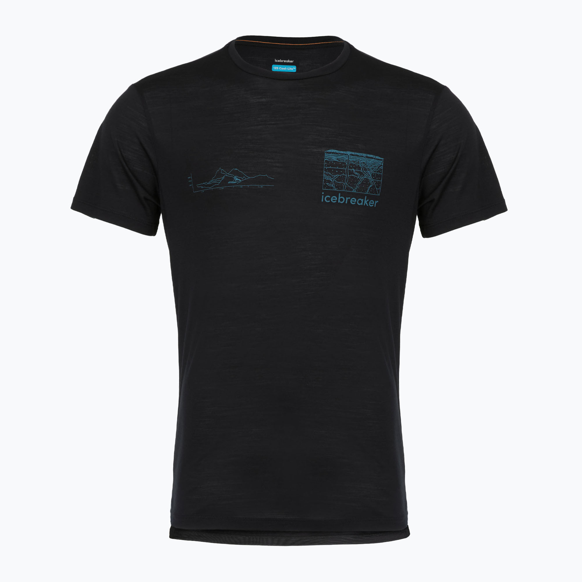 Koszulka męska icebreaker Merino Blend 125 Cool-Lite Sphere Trail black 