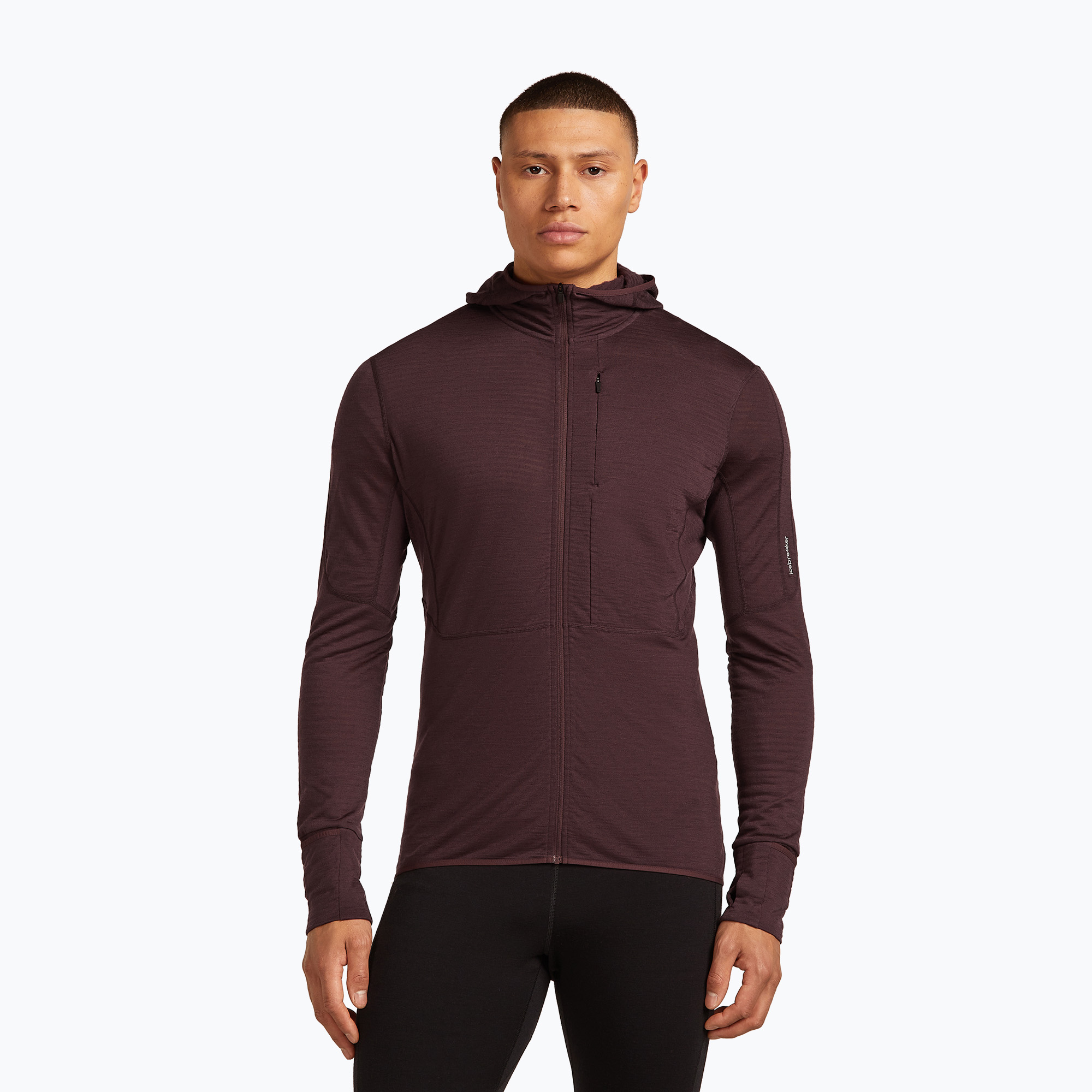 Pánska trekingová mikina Icebreaker Merino 200 RealFleece Descender Zip Hoodie java (Merino 200 Realfleece Descender Zip Hoodie IBBA56VZ0GW1)
