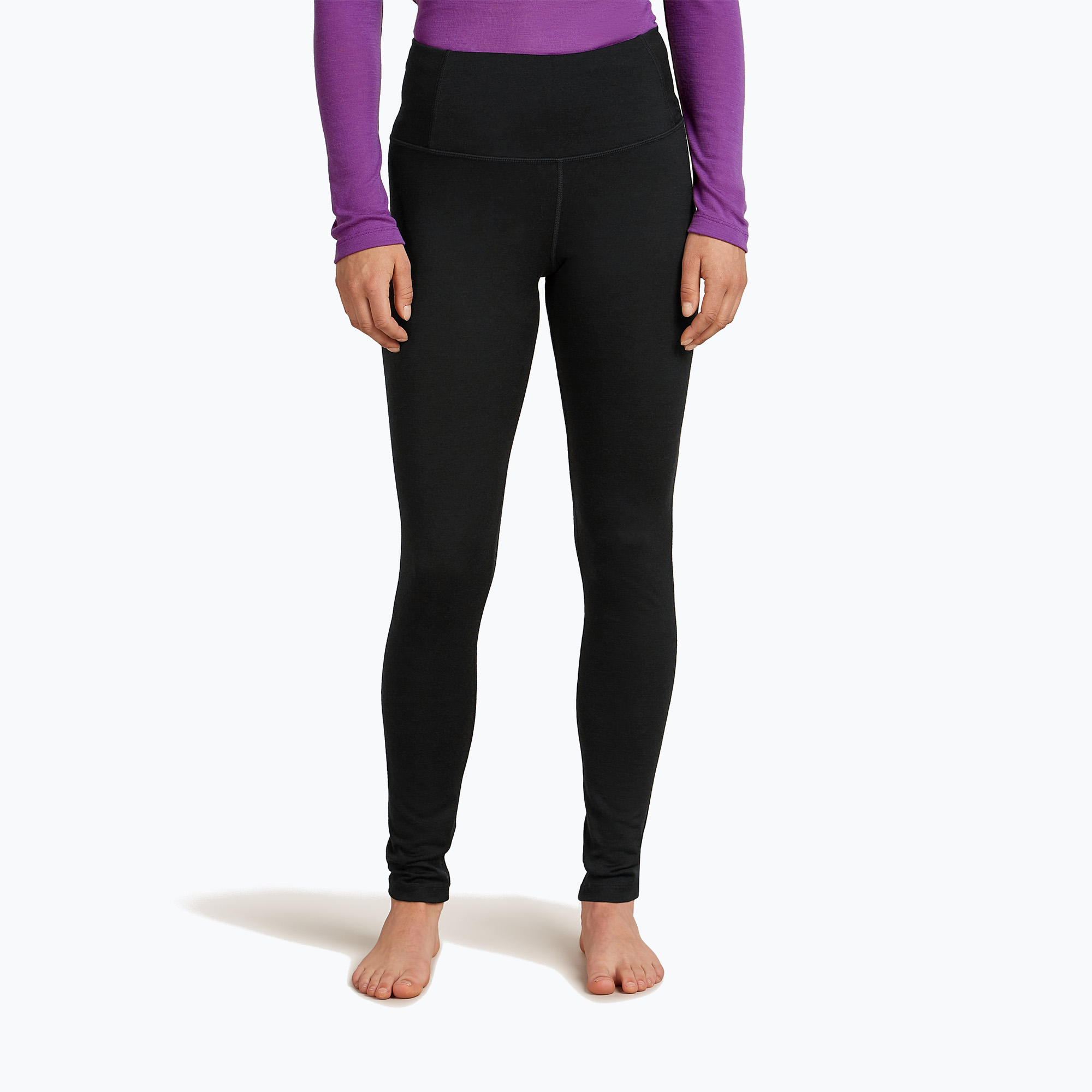 Pantaloni termici pentru femei icebreaker Merino 200 Oasis High Rise black