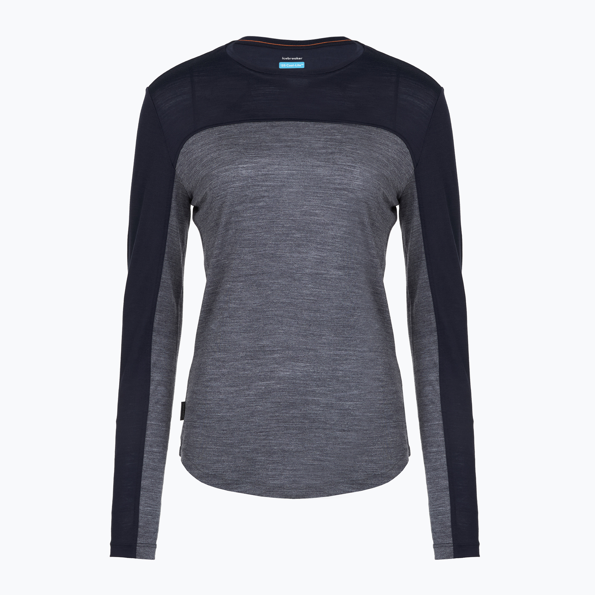 Longsleeve damski icebreaker Merino 125 Cool-Lite Sphere Tee CB midnnavy hthr/midnnavy/cb