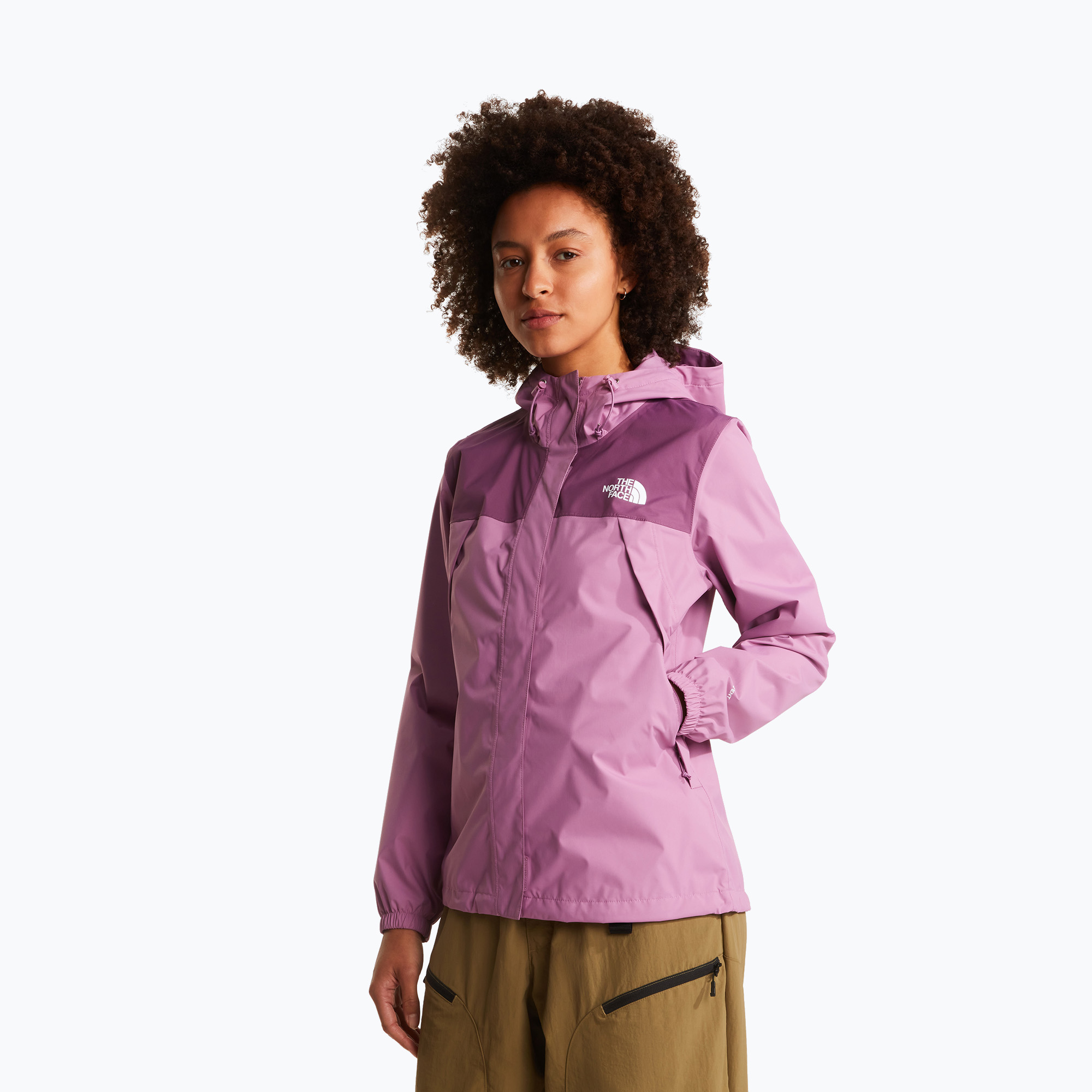 Kurtka przeciwdeszczowa damska The North Face Antora Rain hushed lavender/chroma purple 