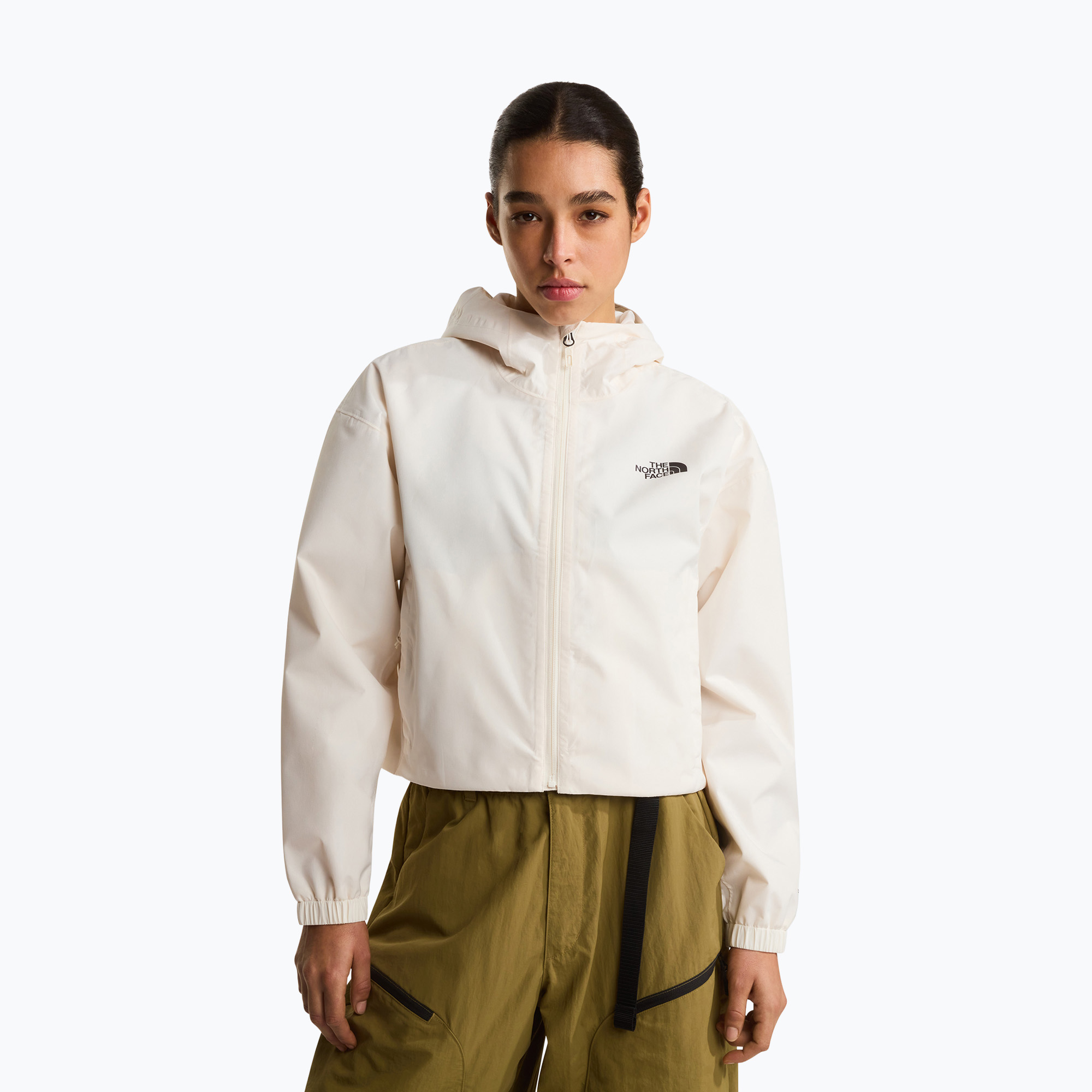 Kurtka przeciwdeszczowa damska The North Face Quest Mono Cropped white dune 