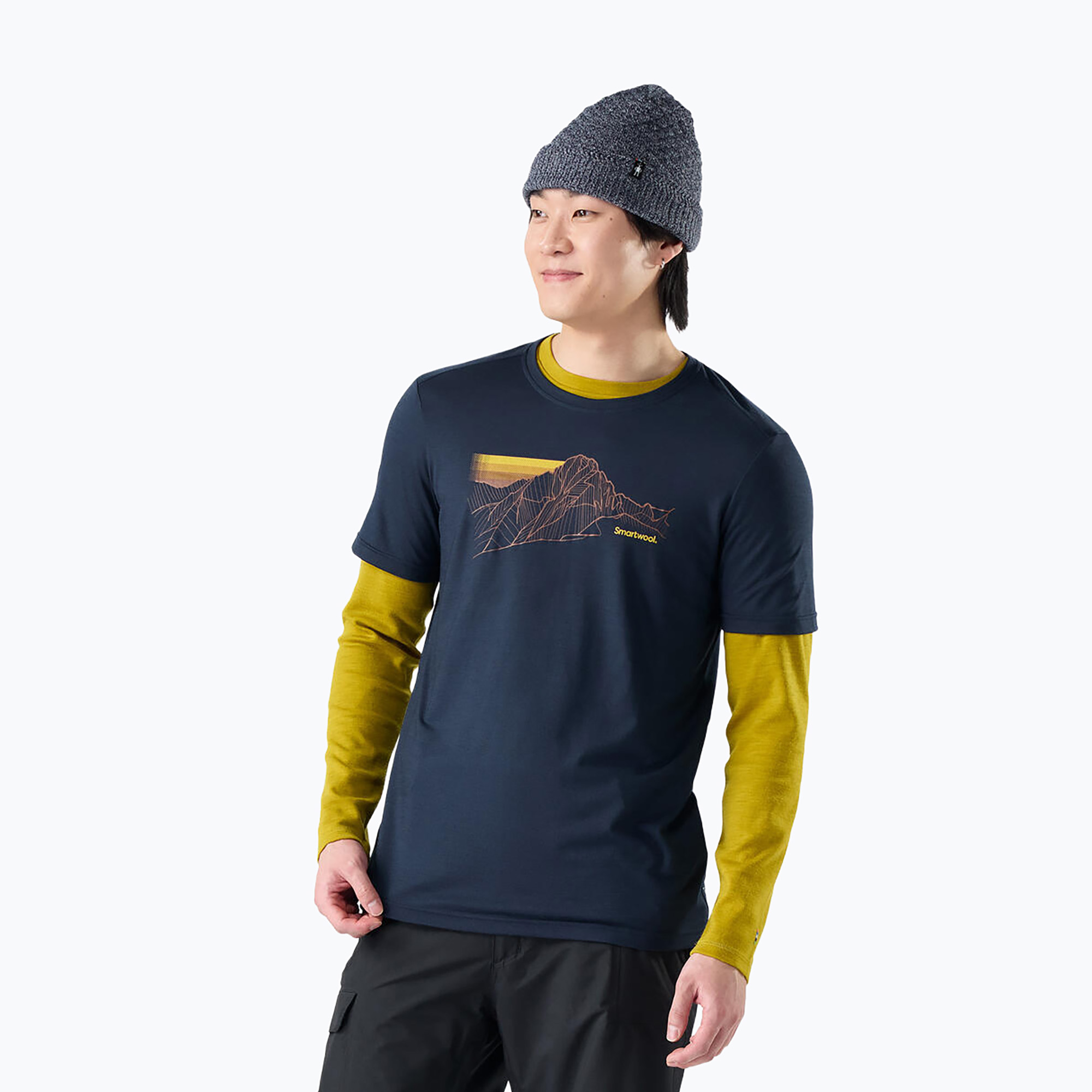 Мъжка тениска Smartwool Alpine Trace Active Graphic Tee SS deep navy