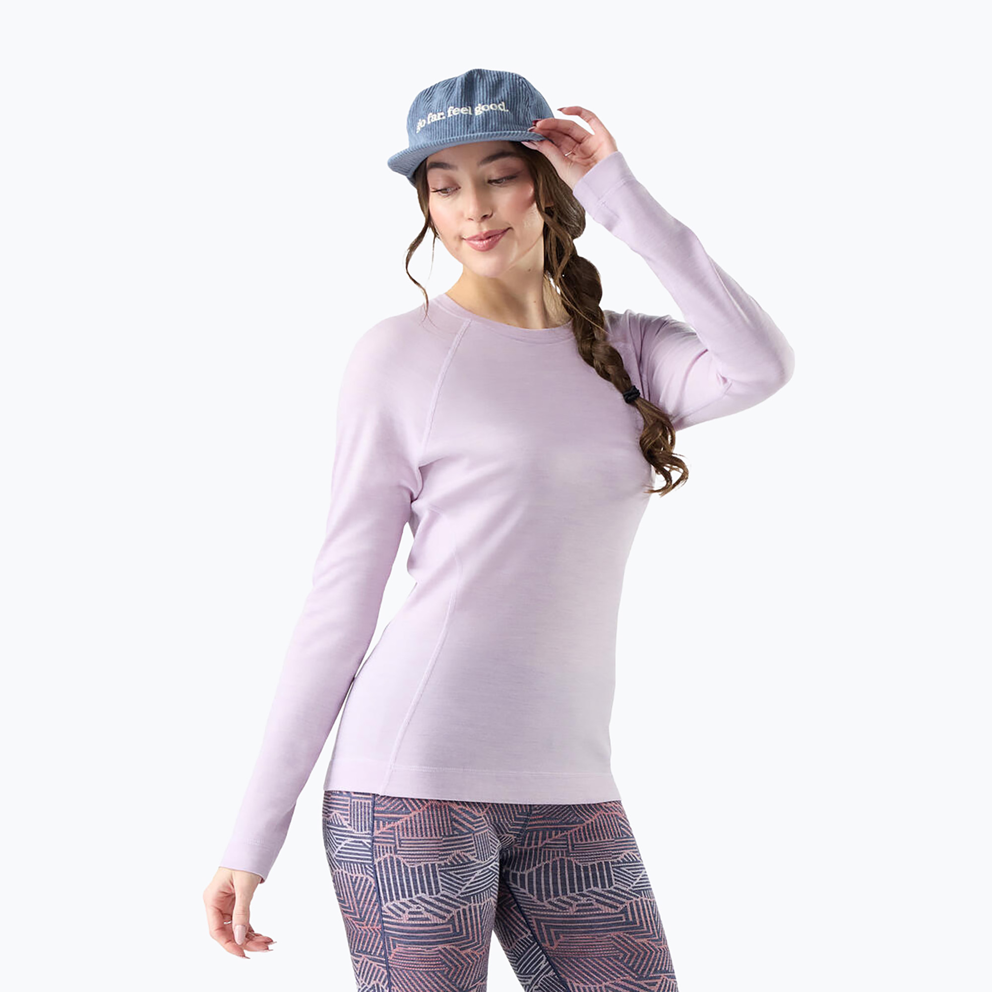 Bluză termoactivă pentru femei Smartwool Merino 250 Baselayer Crew Boxed lavender sky heather