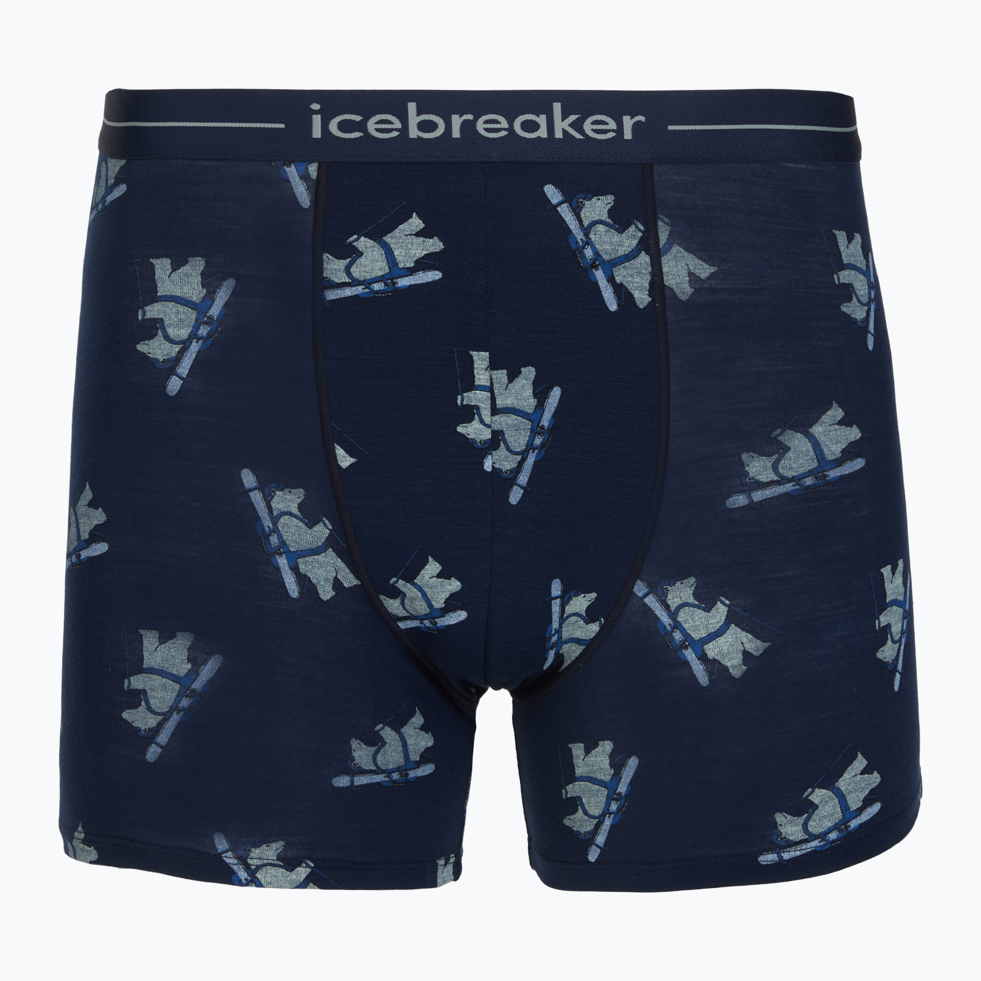 Boxeri termoactivi pentru bărbați Icebreaker Merino 150 Anatomica BearTour AOP Boxers midnight navy
