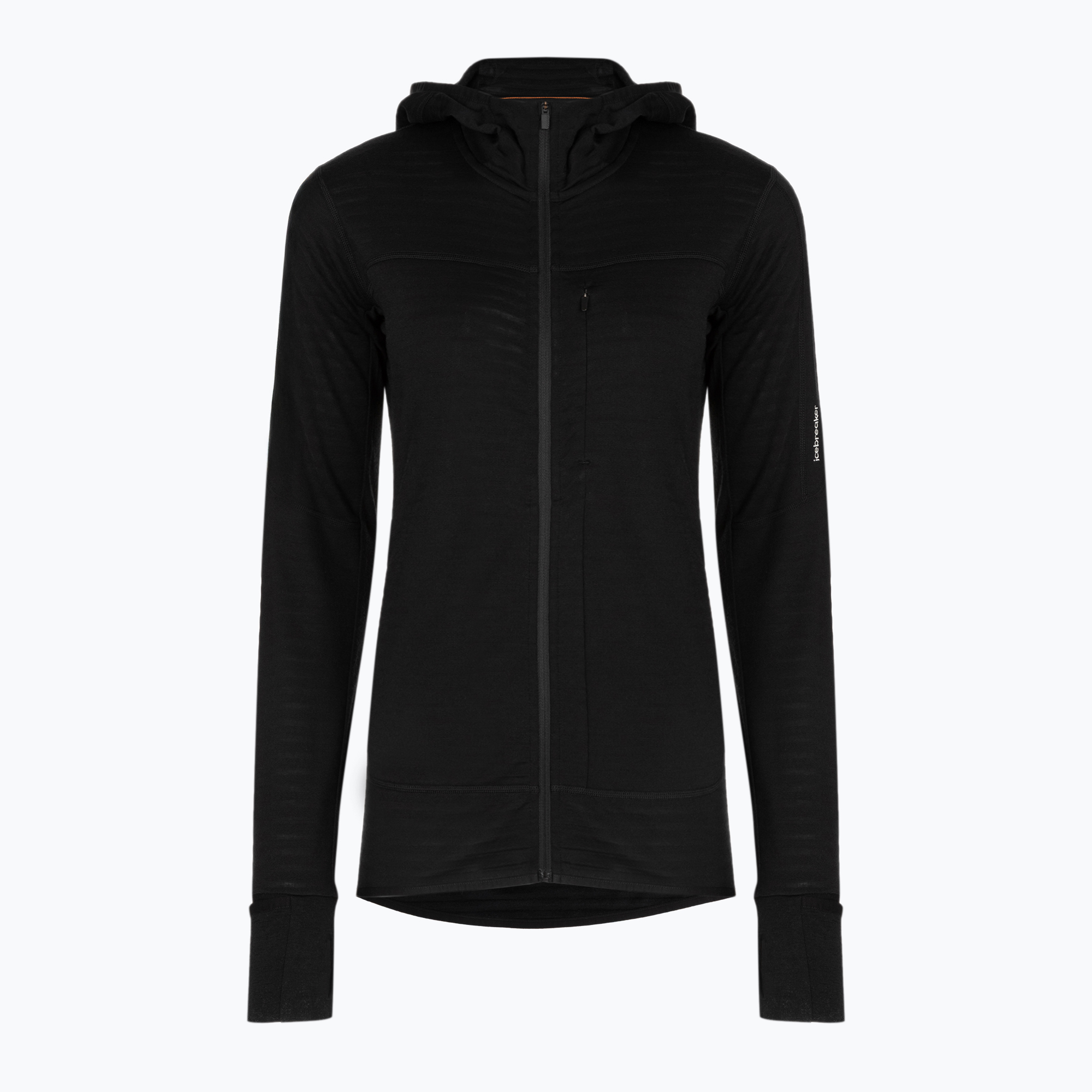 Bluză de trekking pentru femei Icebreaker Merino 300 Realfleece Descender Zip Hoodie black