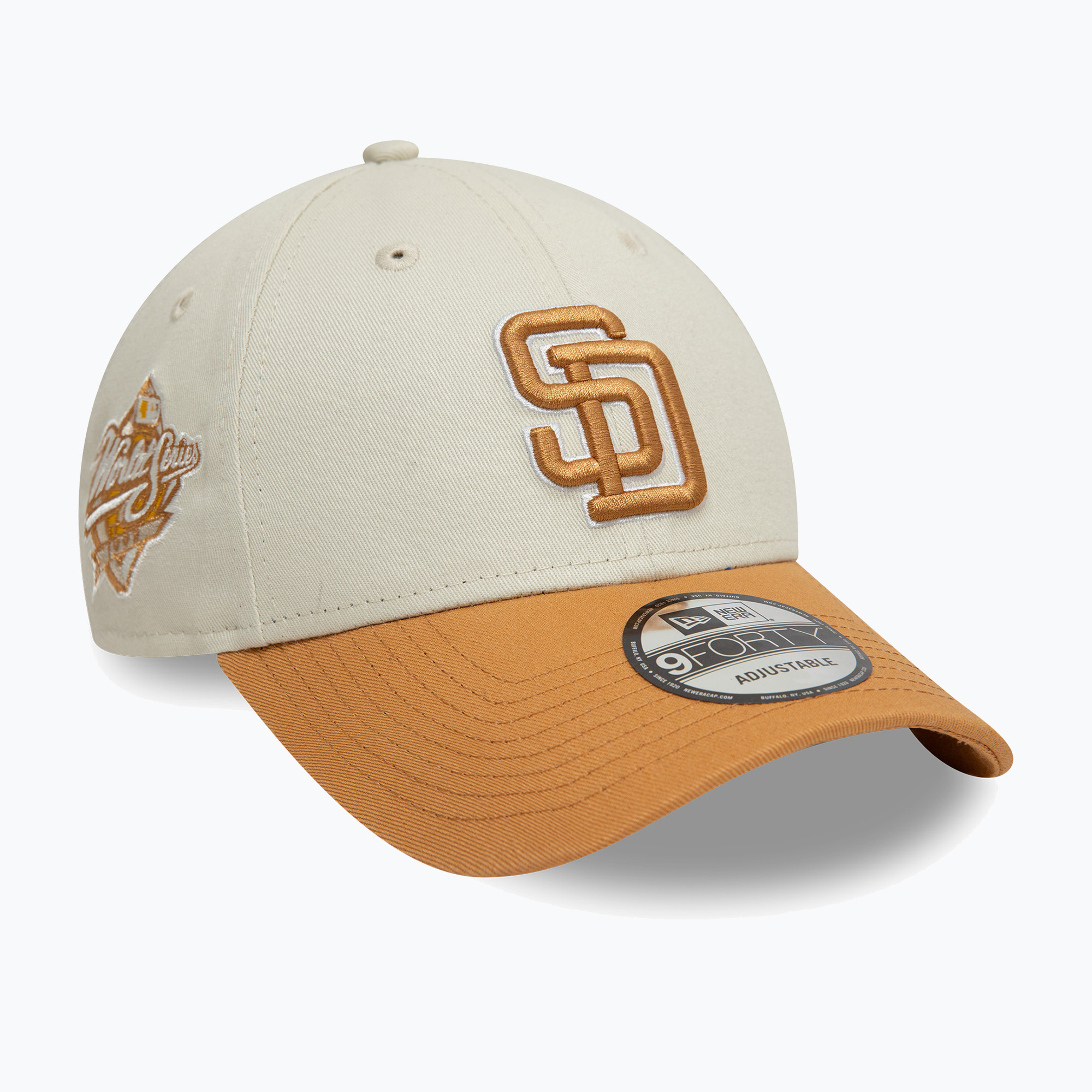 Czapka z daszkiem New Era WS Patch 9Forty San Diego Padres light beige 