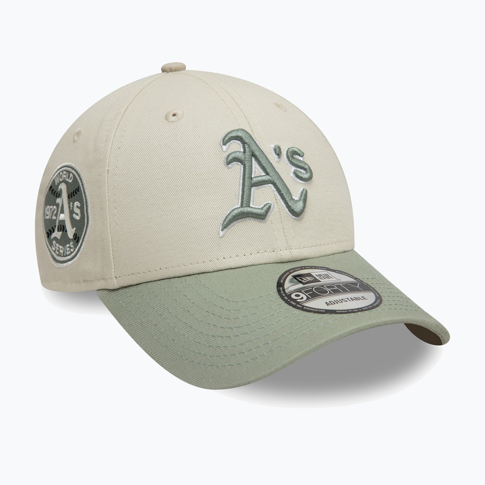 Czapka z daszkiem New Era WS Patch 9Forty Oakland Athletics light beige 