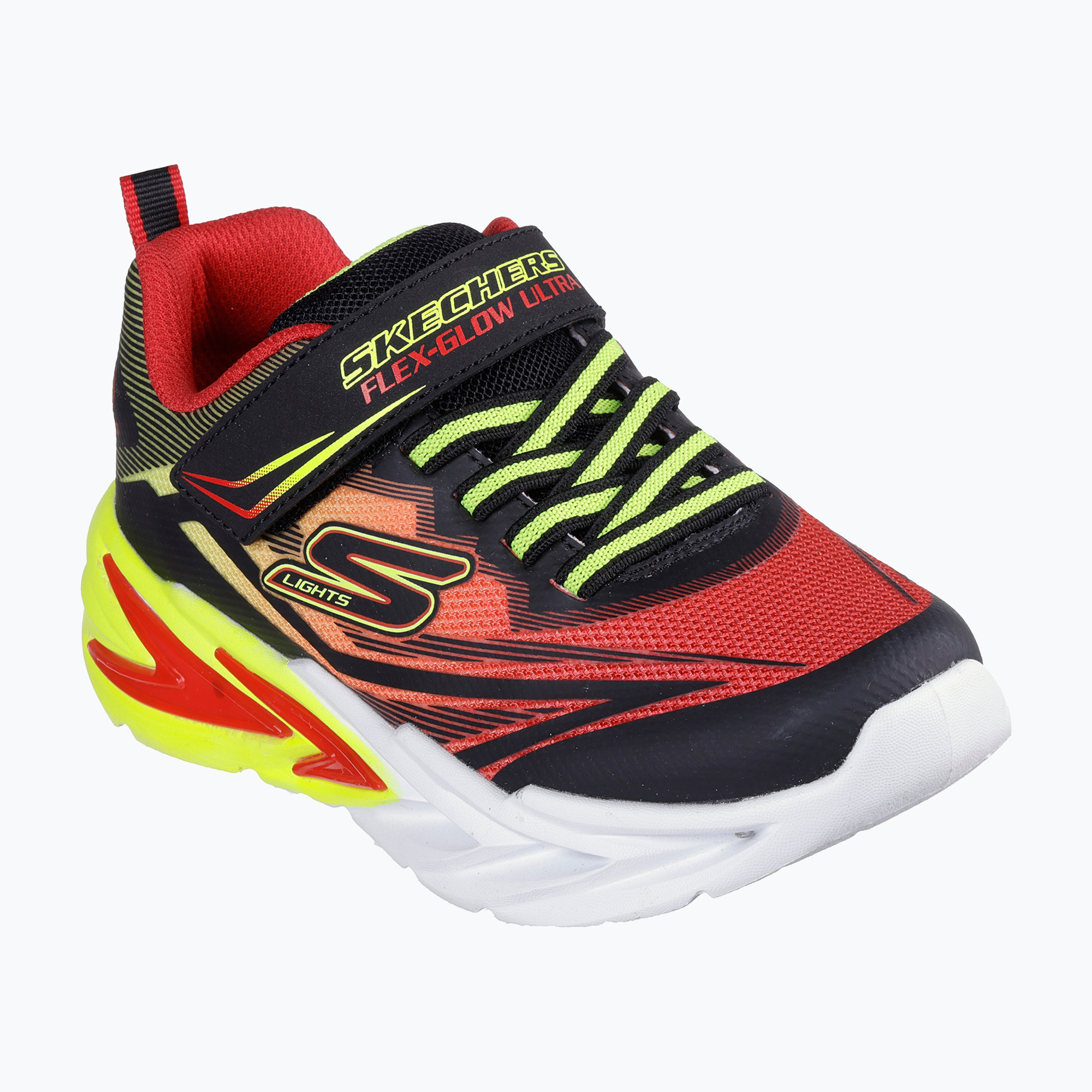 Buty dziecięce SKECHERS Flex-Glow Ultra black/red 