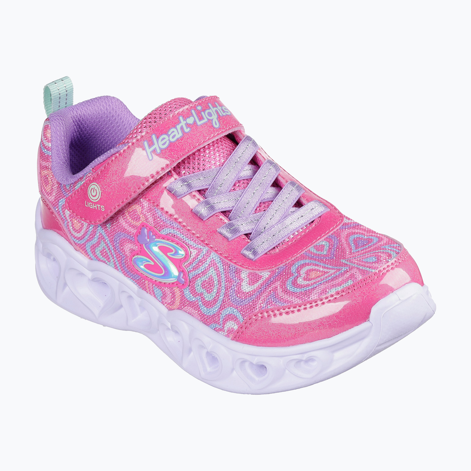 Buty dziecięce SKECHERS Heart Lights Boogie Love hot pink/multi 