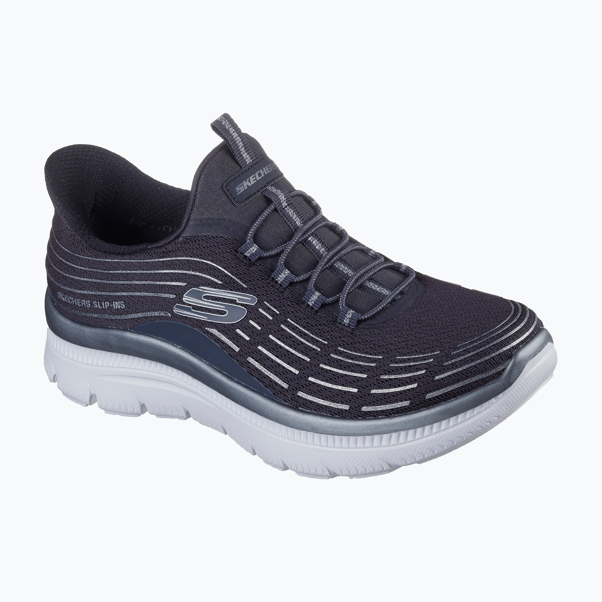 Buty damskie SKECHERS Summits Plus Soft Luster charcoal/silver