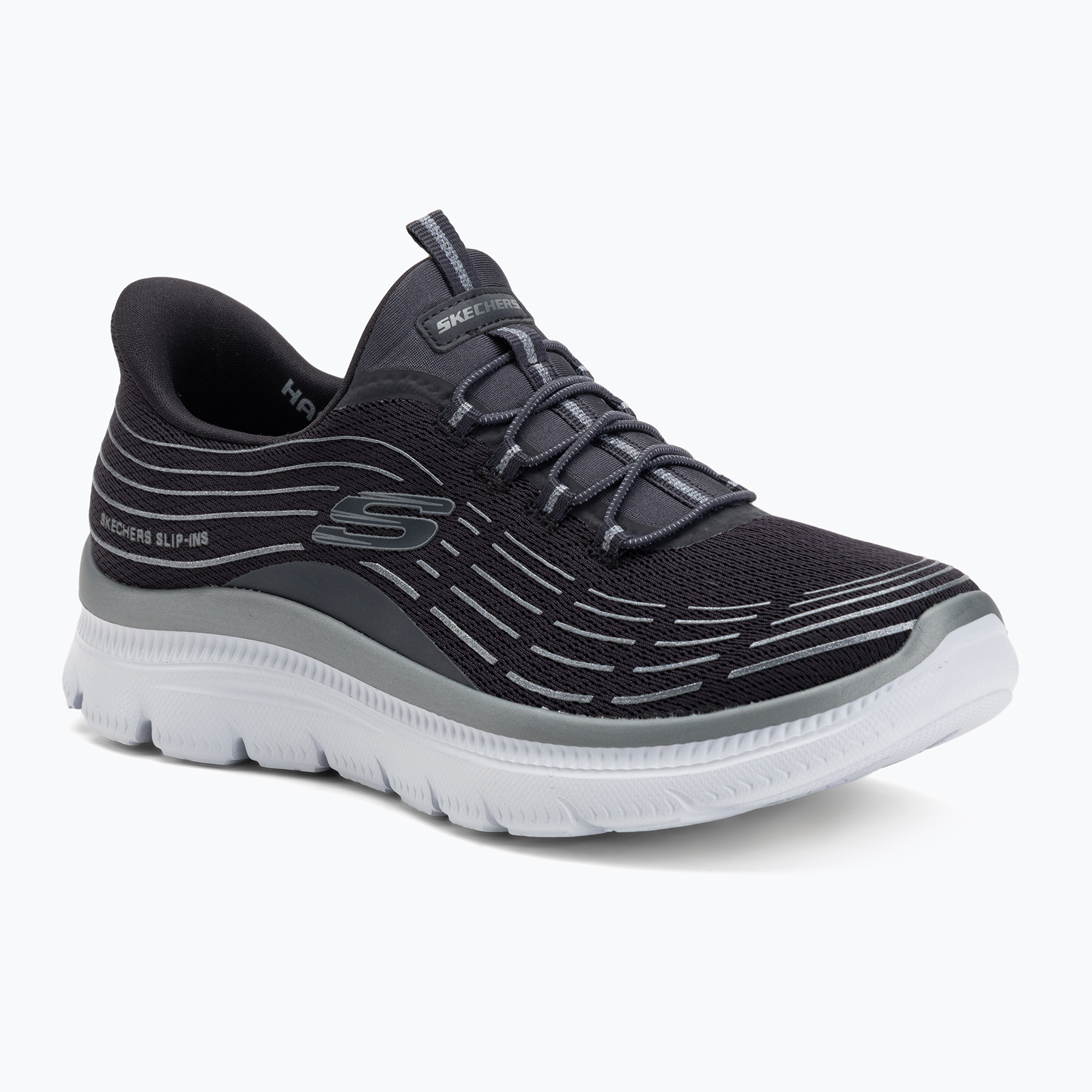 Buty damskie SKECHERS Summits Plus Soft Luster charcoal/silver