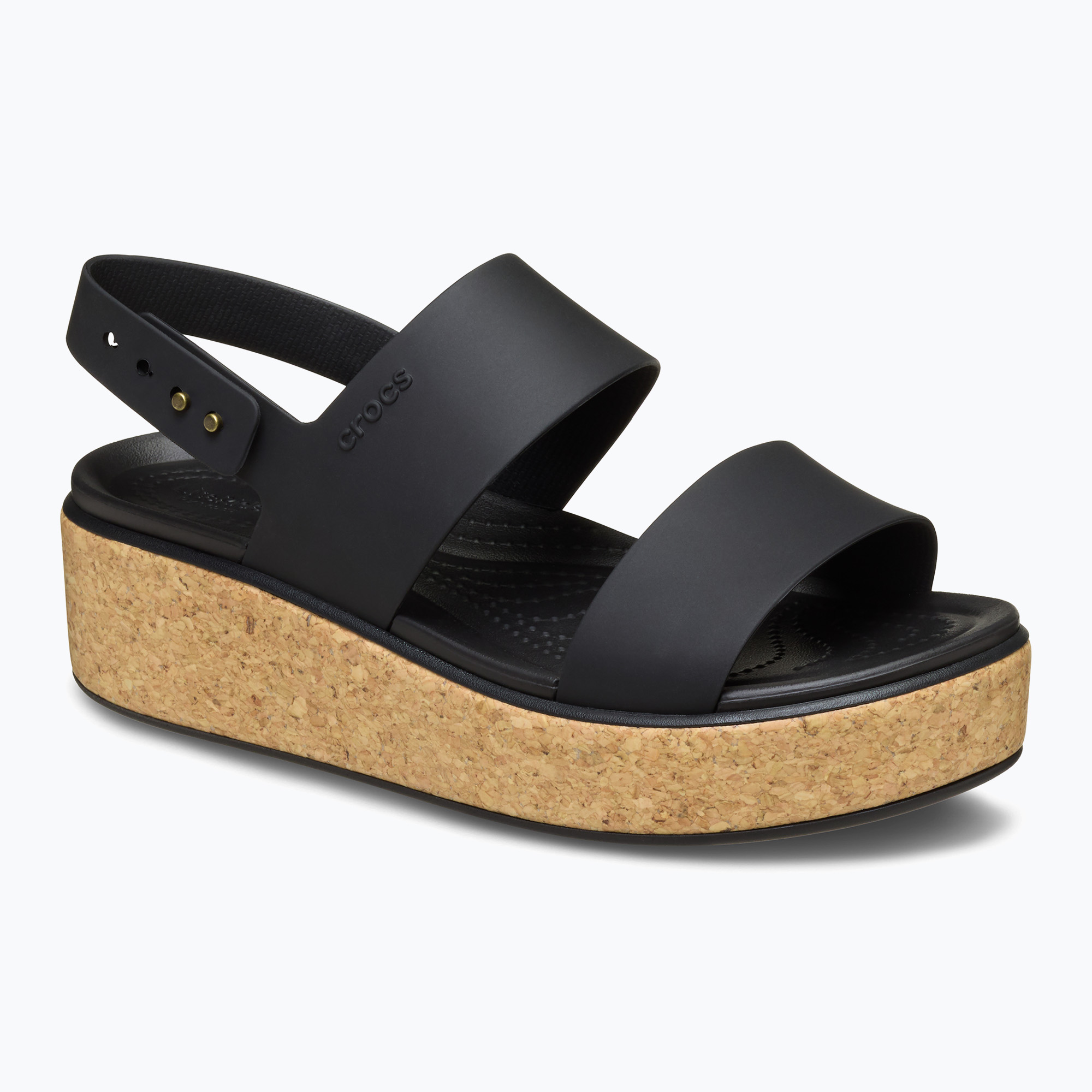 Dámske sandále Crocs Brooklyn Cork Low Wedge black/black (Brooklyn Cork Low Wedge 211144-060)