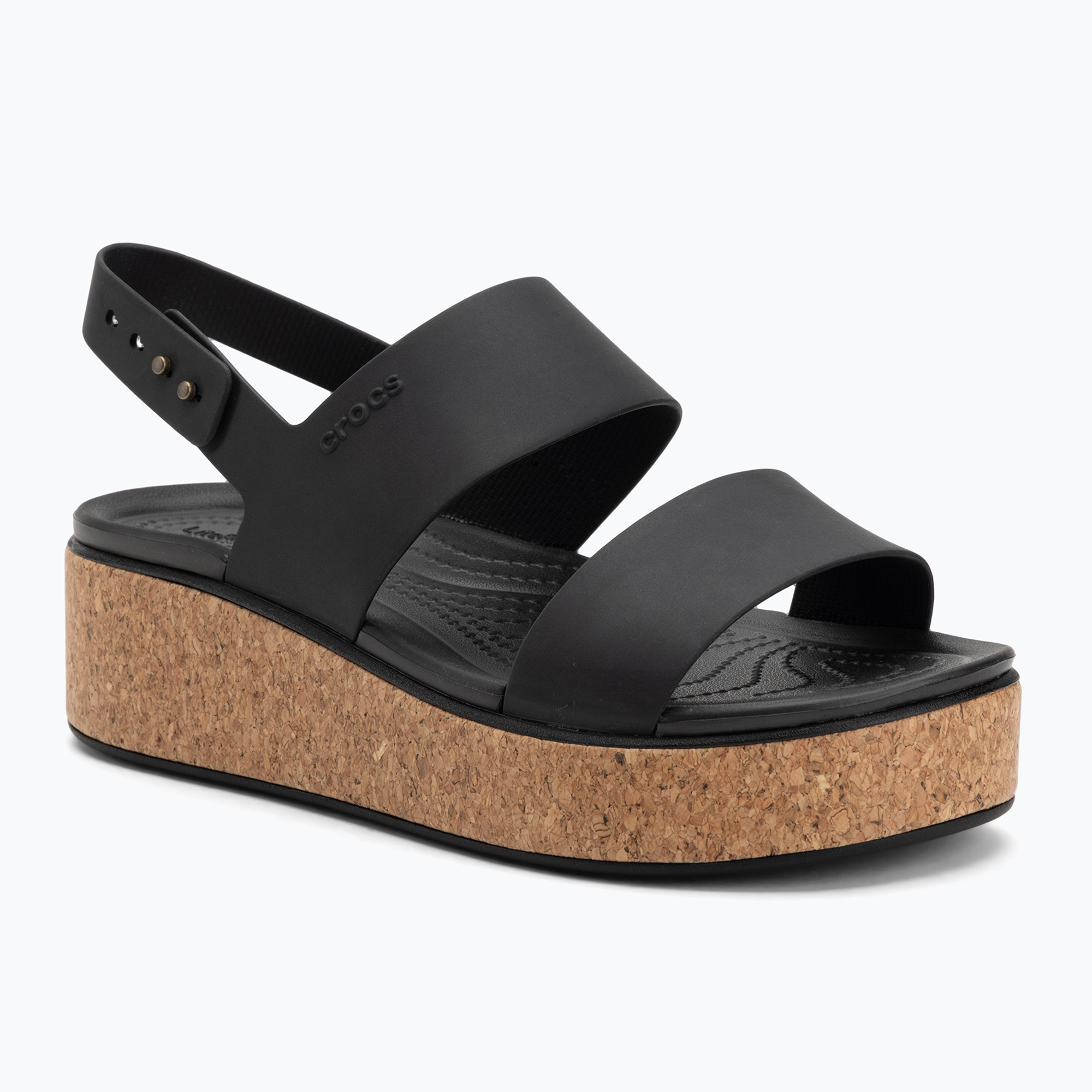 Sandały damskie Crocs Brooklyn Cork Low Wedge black/black 