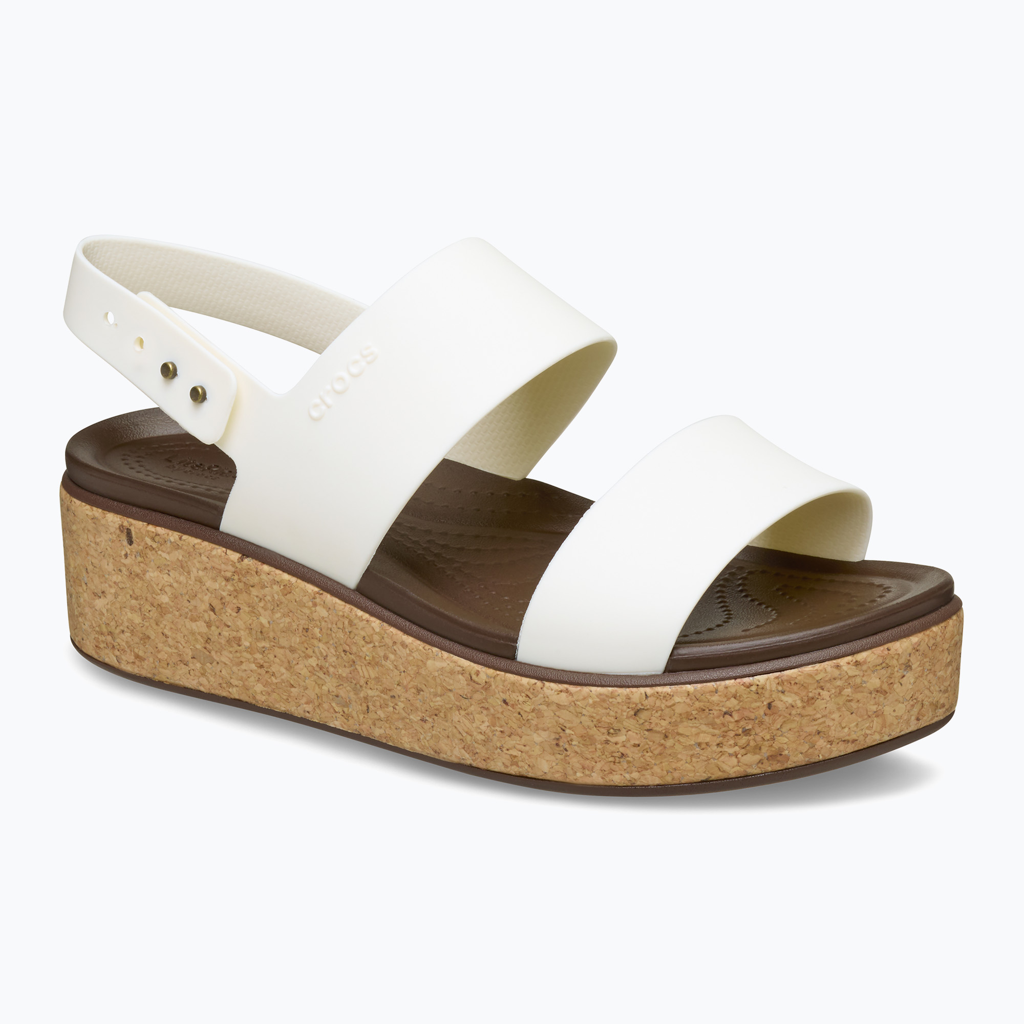 Dámske sandále Crocs Brooklyn Cork Low Wedge chalk (Brooklyn Cork Low Wedge 211144-0WV)