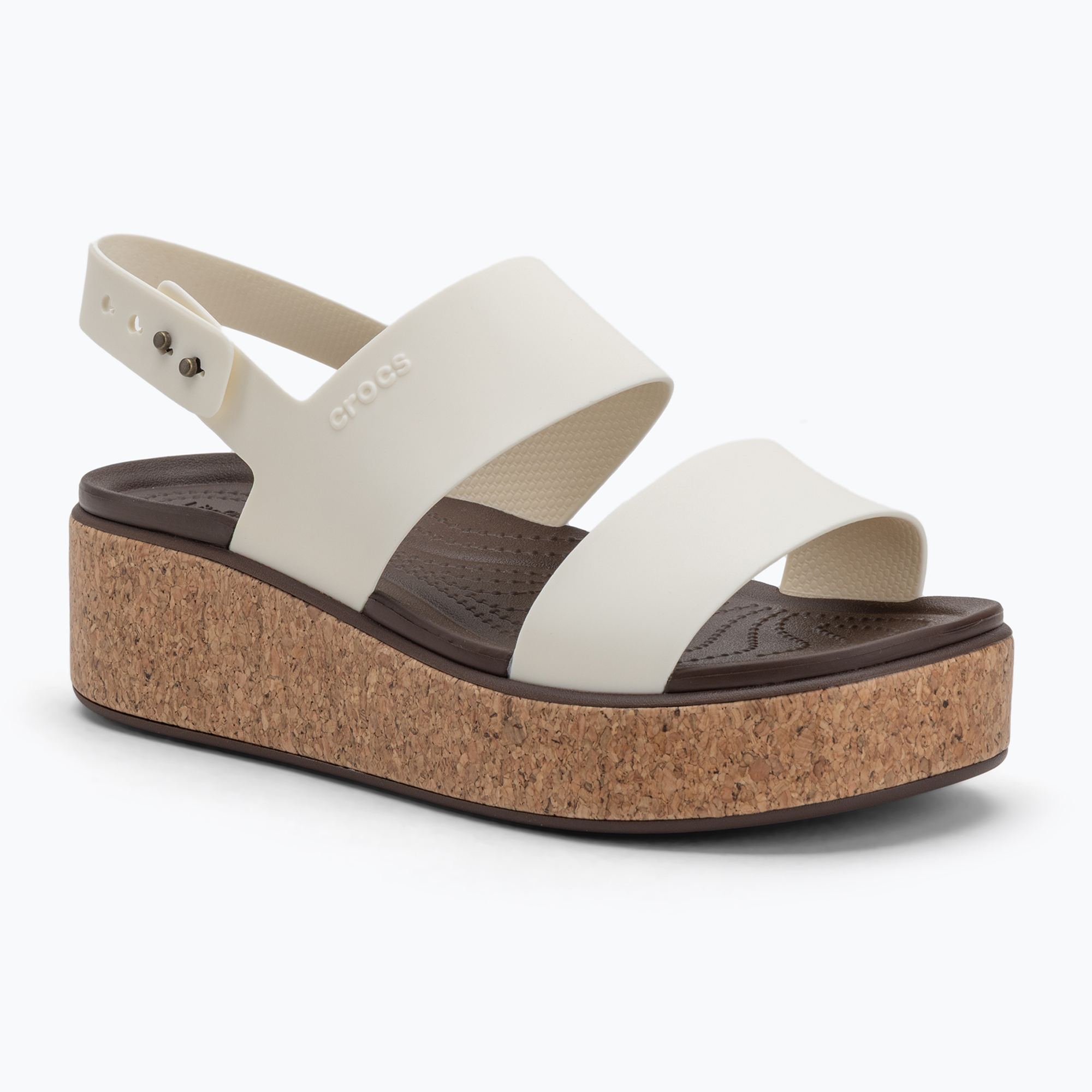 Sandały damskie Crocs Brooklyn Cork Low Wedge chalk 