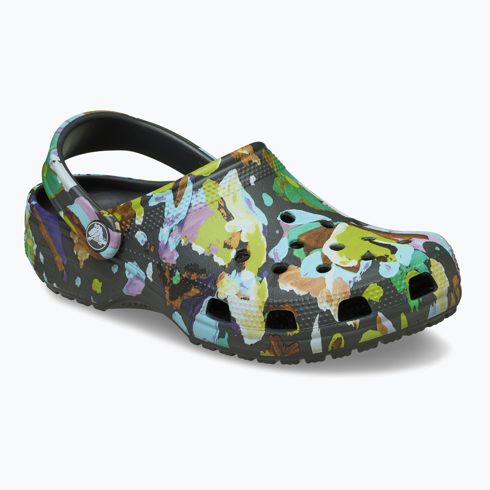 Klapki Crocs Classic Painted Floral black sand 