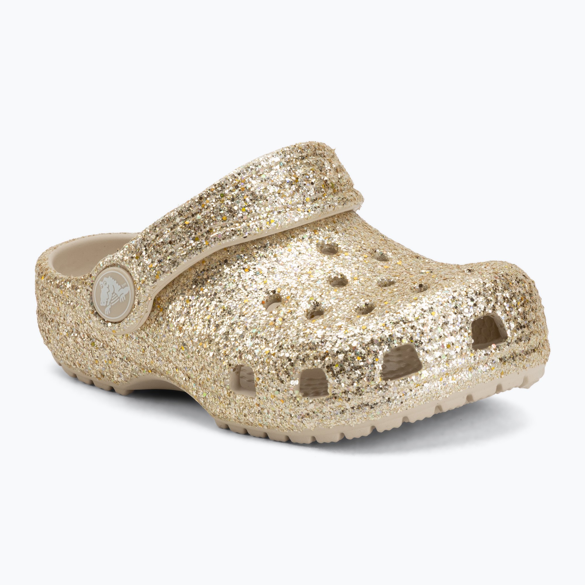 Klapki dziecięce Crocs Classic Chunky Glitter 211940 sandstone 