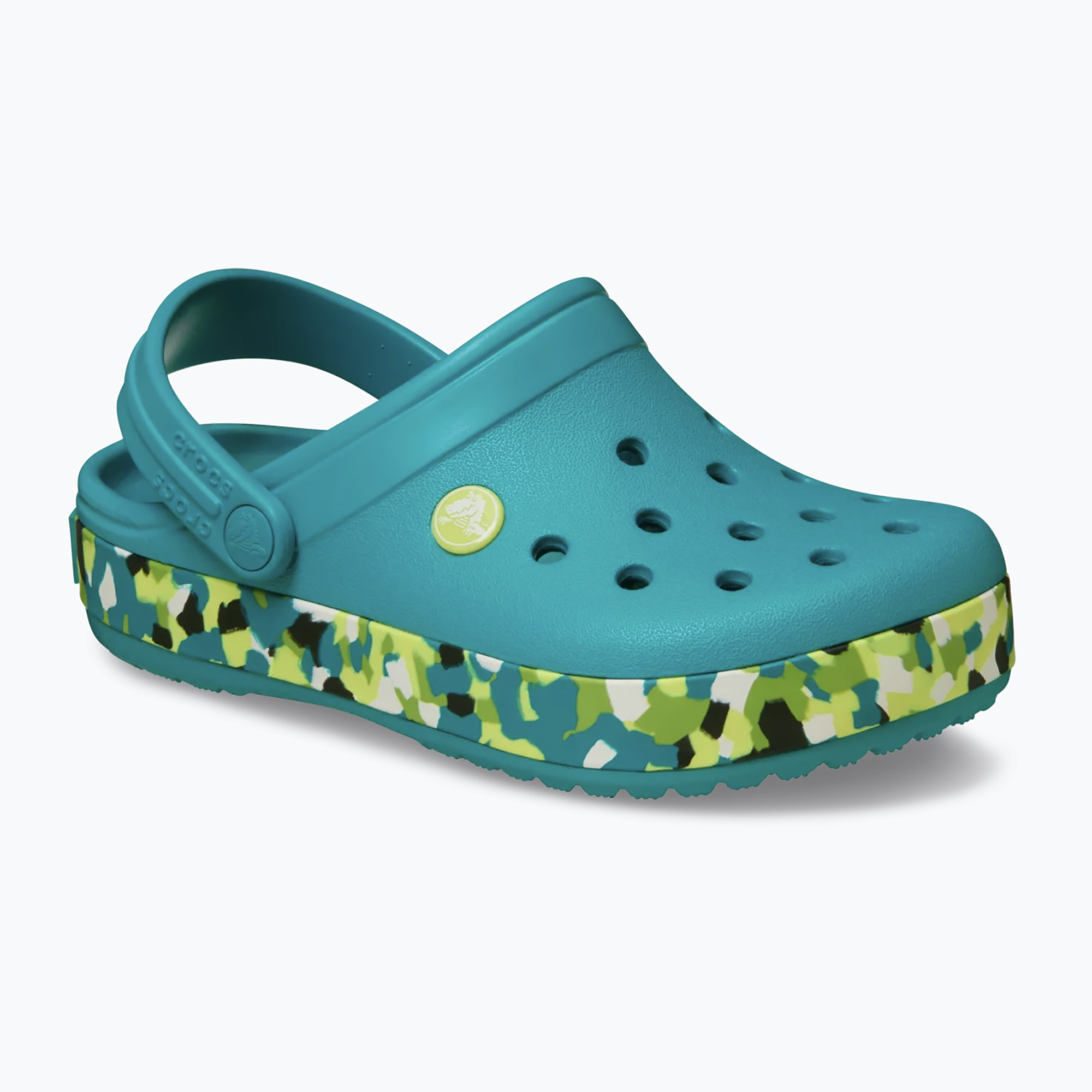 Детски чехли Crocs Crockband Glow Confetti Band turbo teal/multi