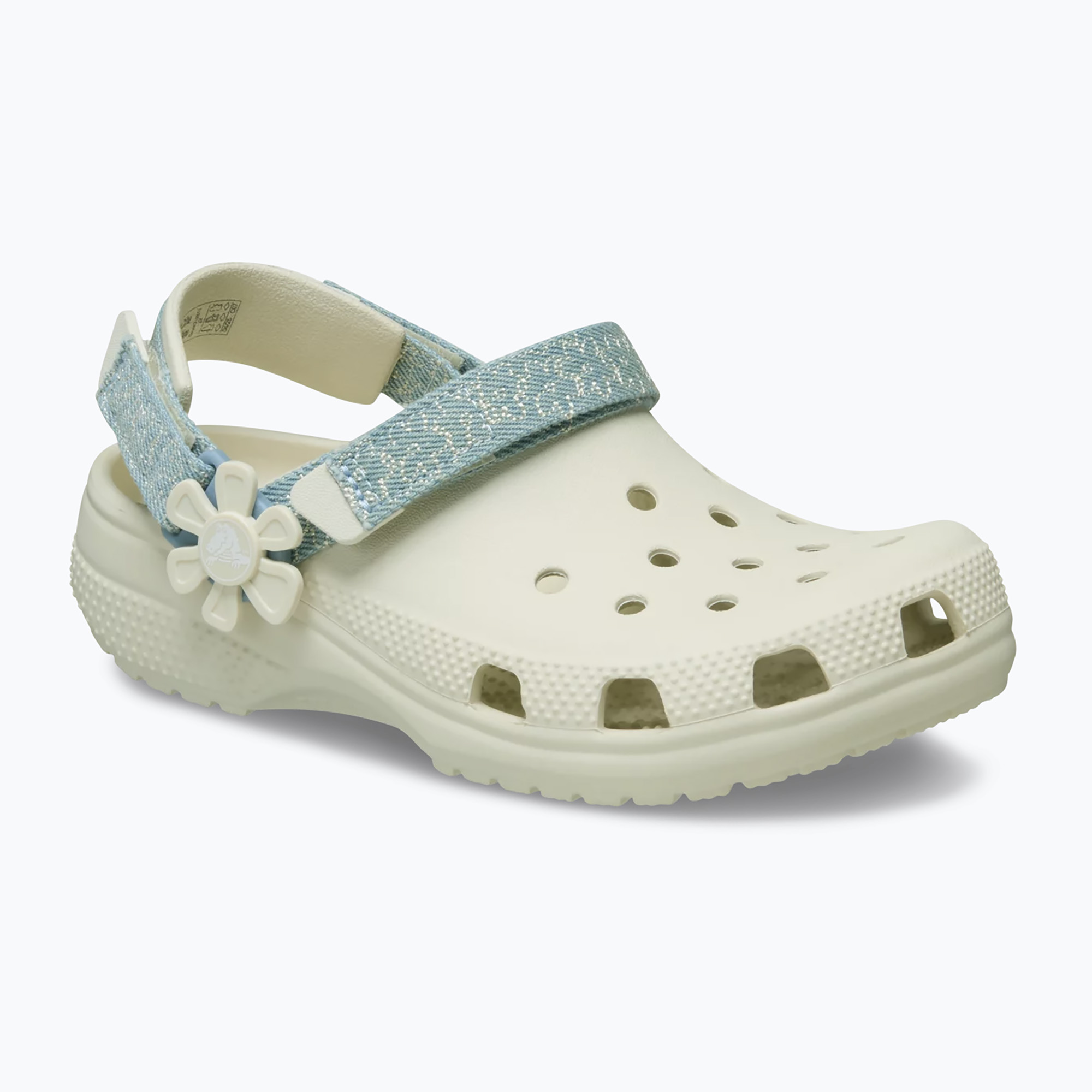 Детски чехли Crocs Classic Denim Flower Adjustment Backstrap