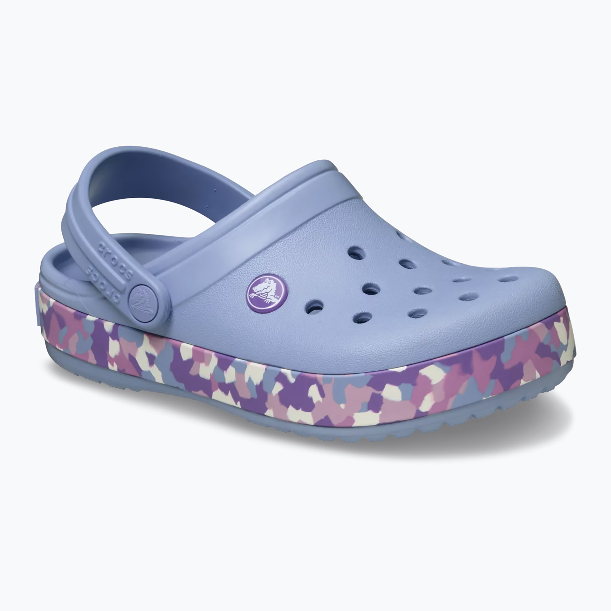 Детски чехли Crocs Crockband Glow Confetti Band blue haze/multi