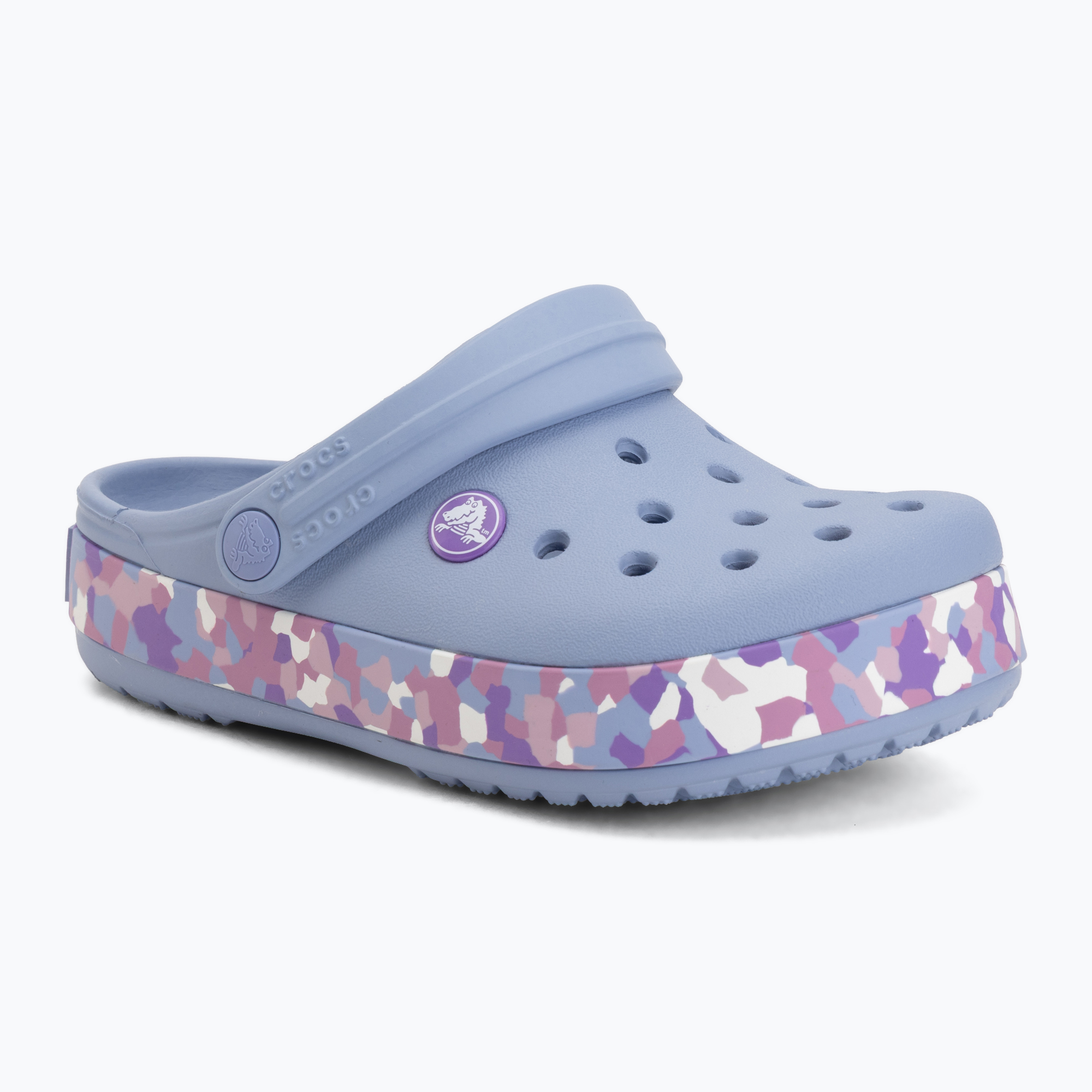 Klapki dziecięce Crocs Crockband Glow Confetti Band blue haze/multi 
