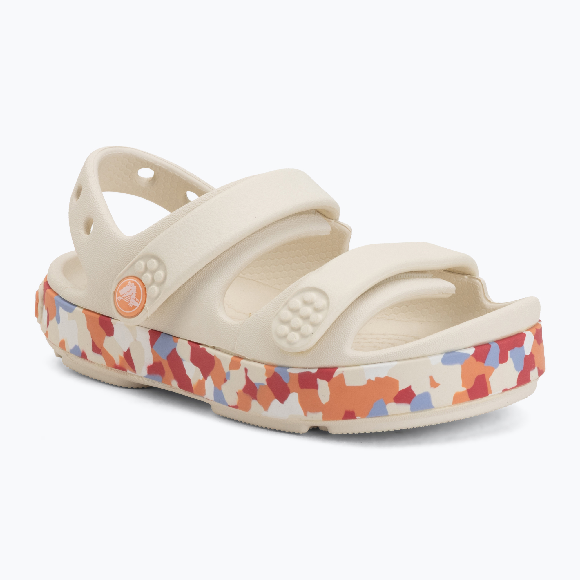 Детски сандали Crocs Crocband Cruiser Glow Confetti Band summit white/guava