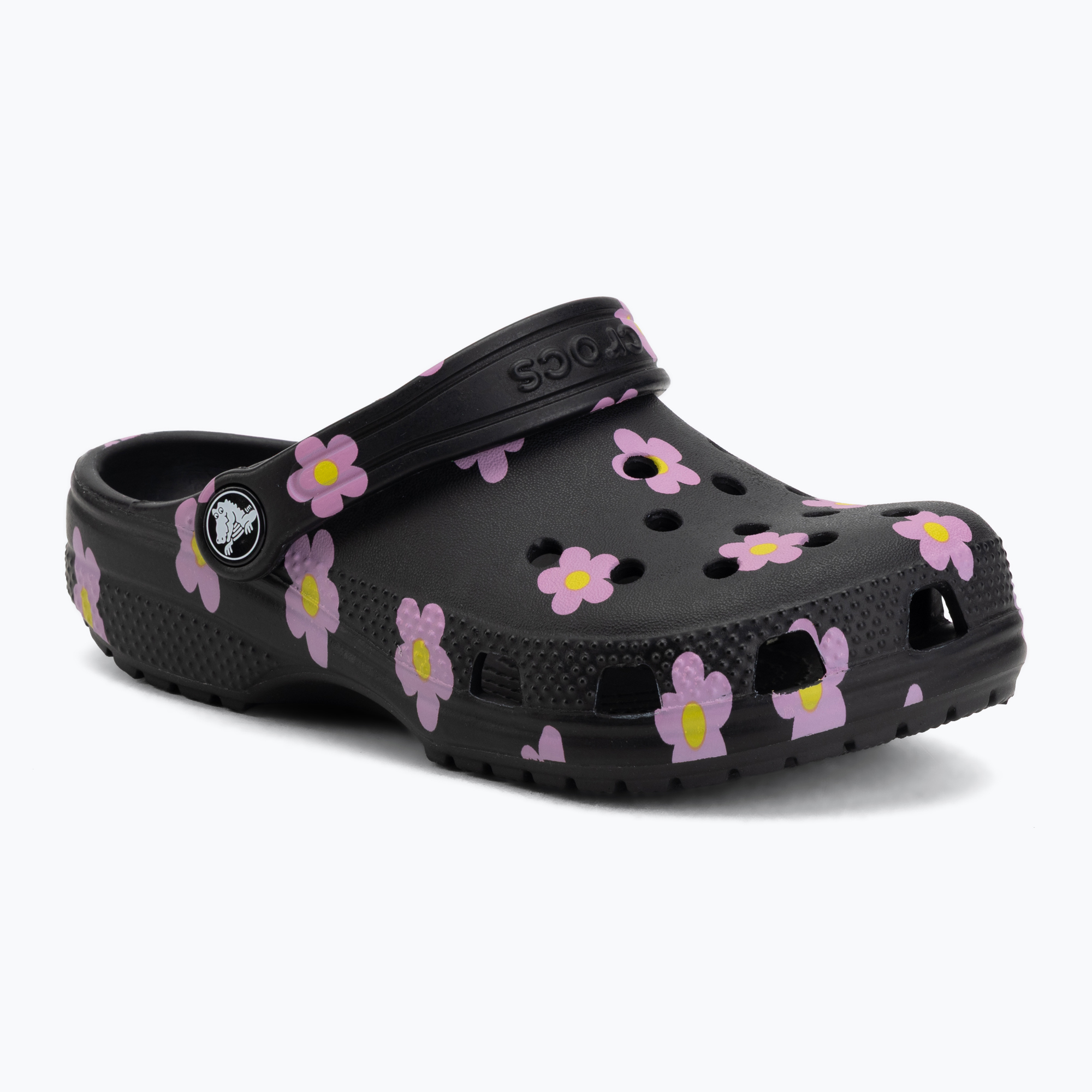 Klapki dziecięce Crocs Classic Flower black 