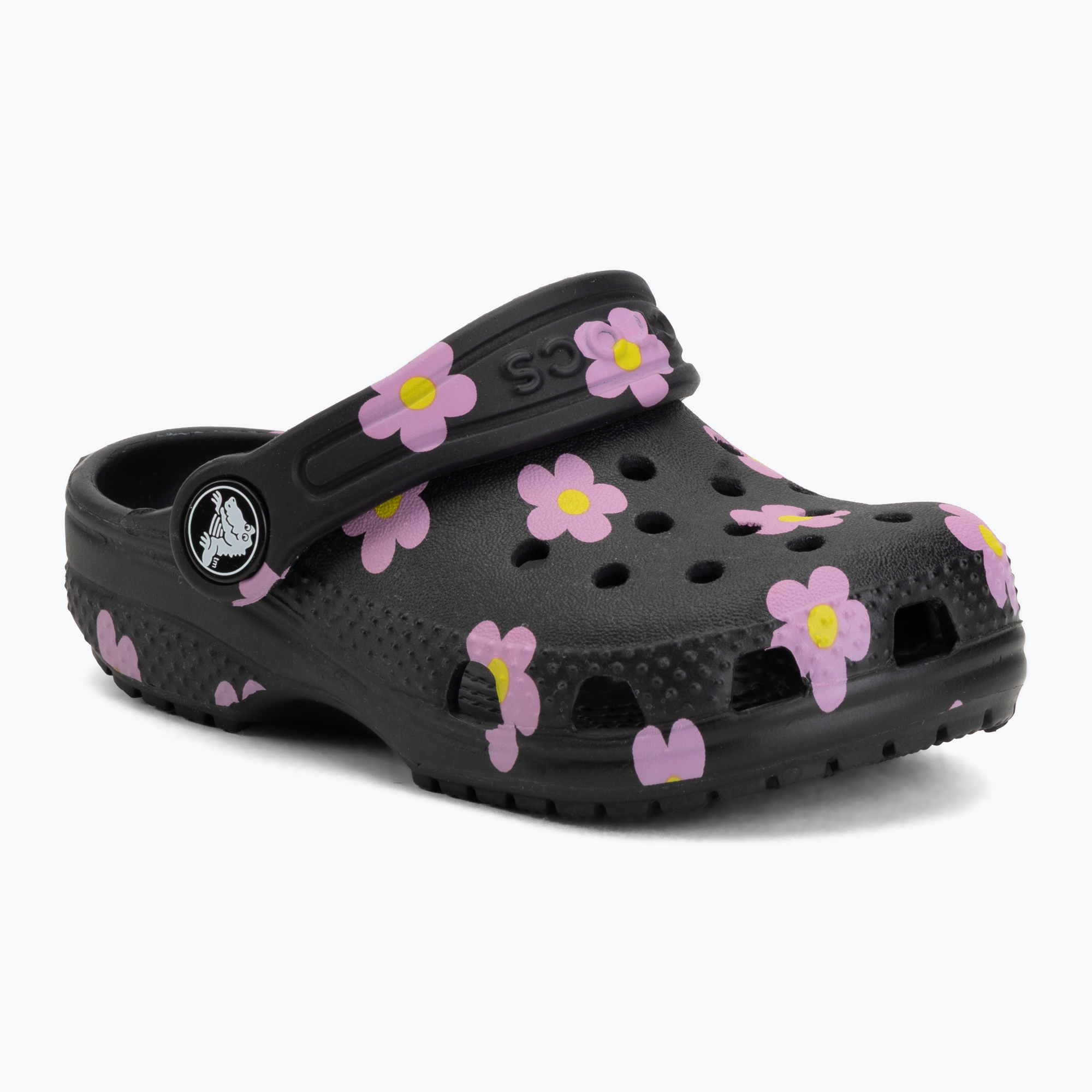 Klapki dziecięce Crocs Classic Flower 212671 black 