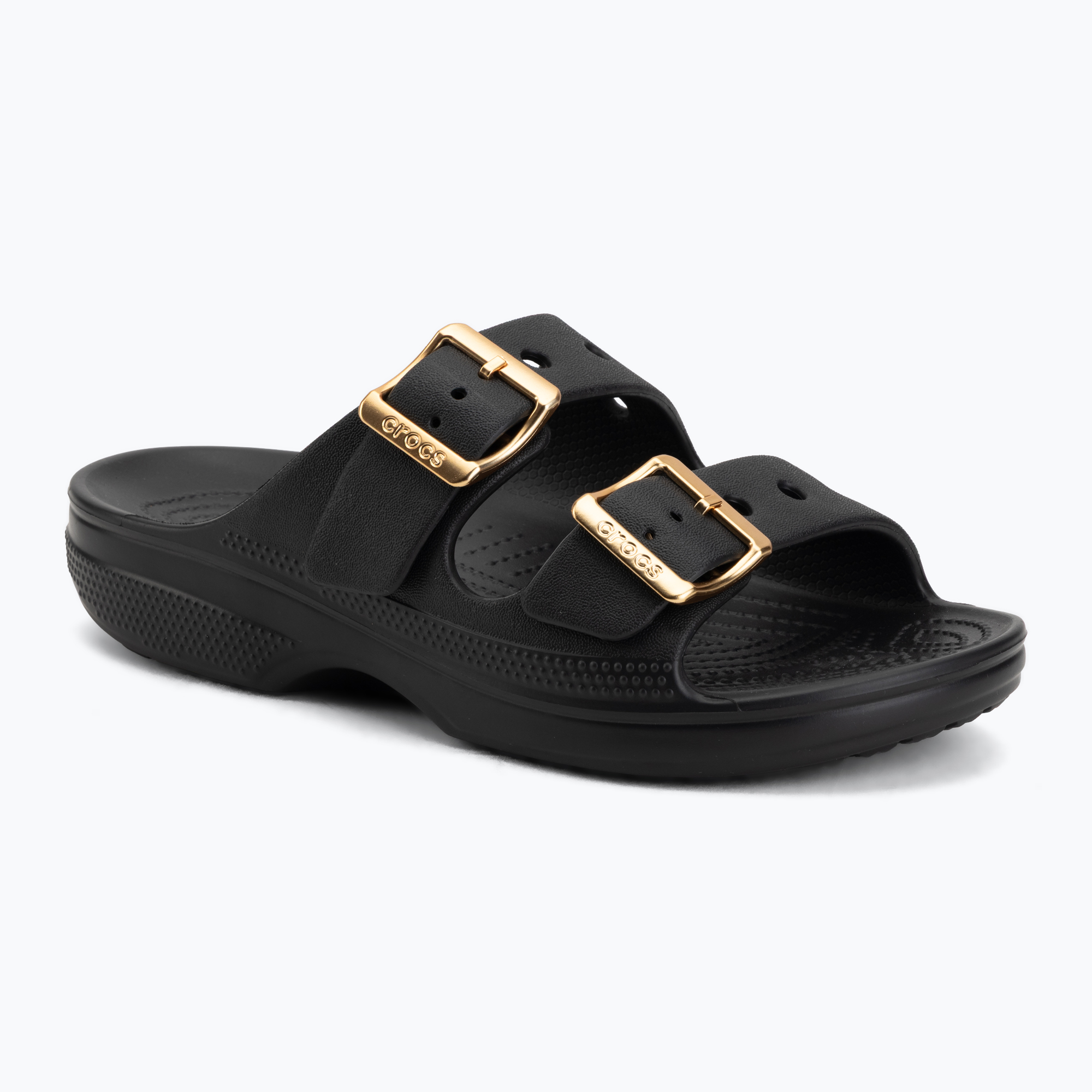 Klapki damskie Crocs Saturday Metallic Buckle black 