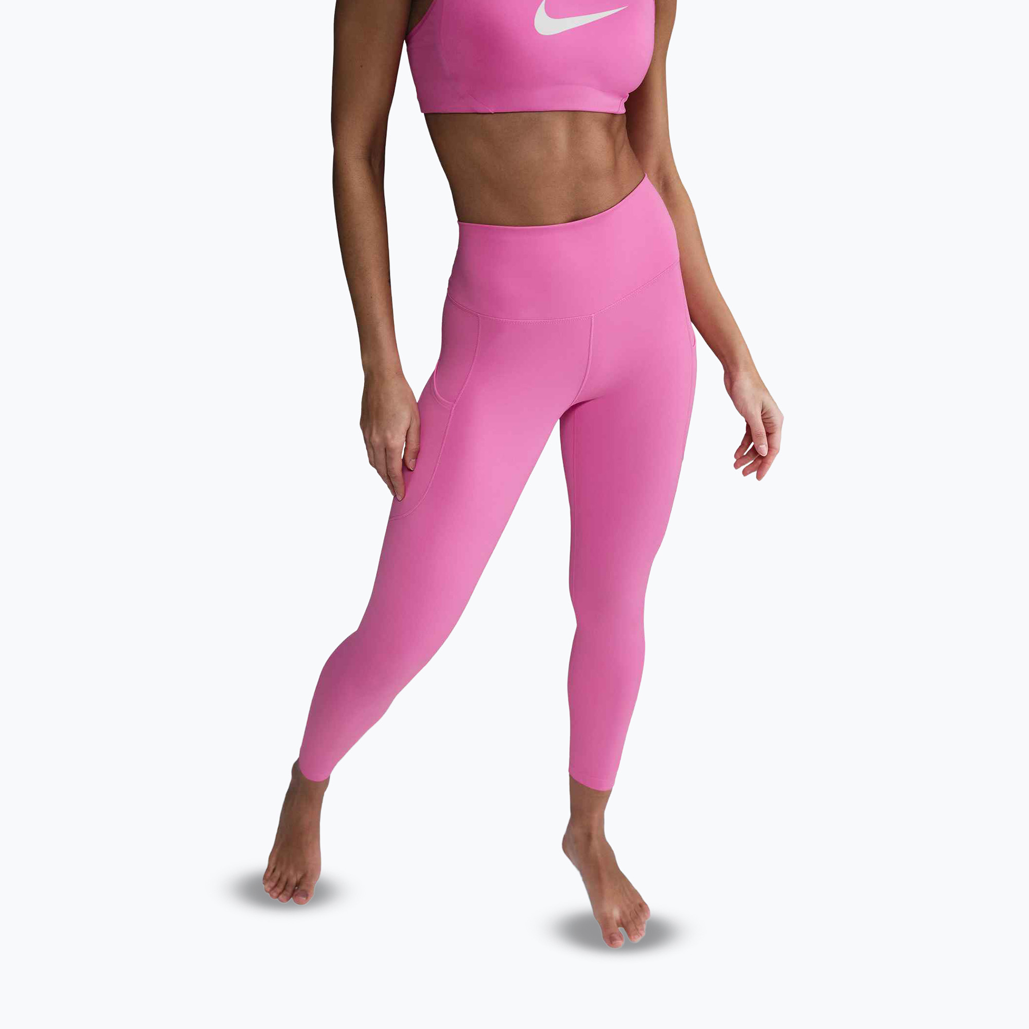 Legginsy damskie Nike One High-Waisted 7/8 playful pink 