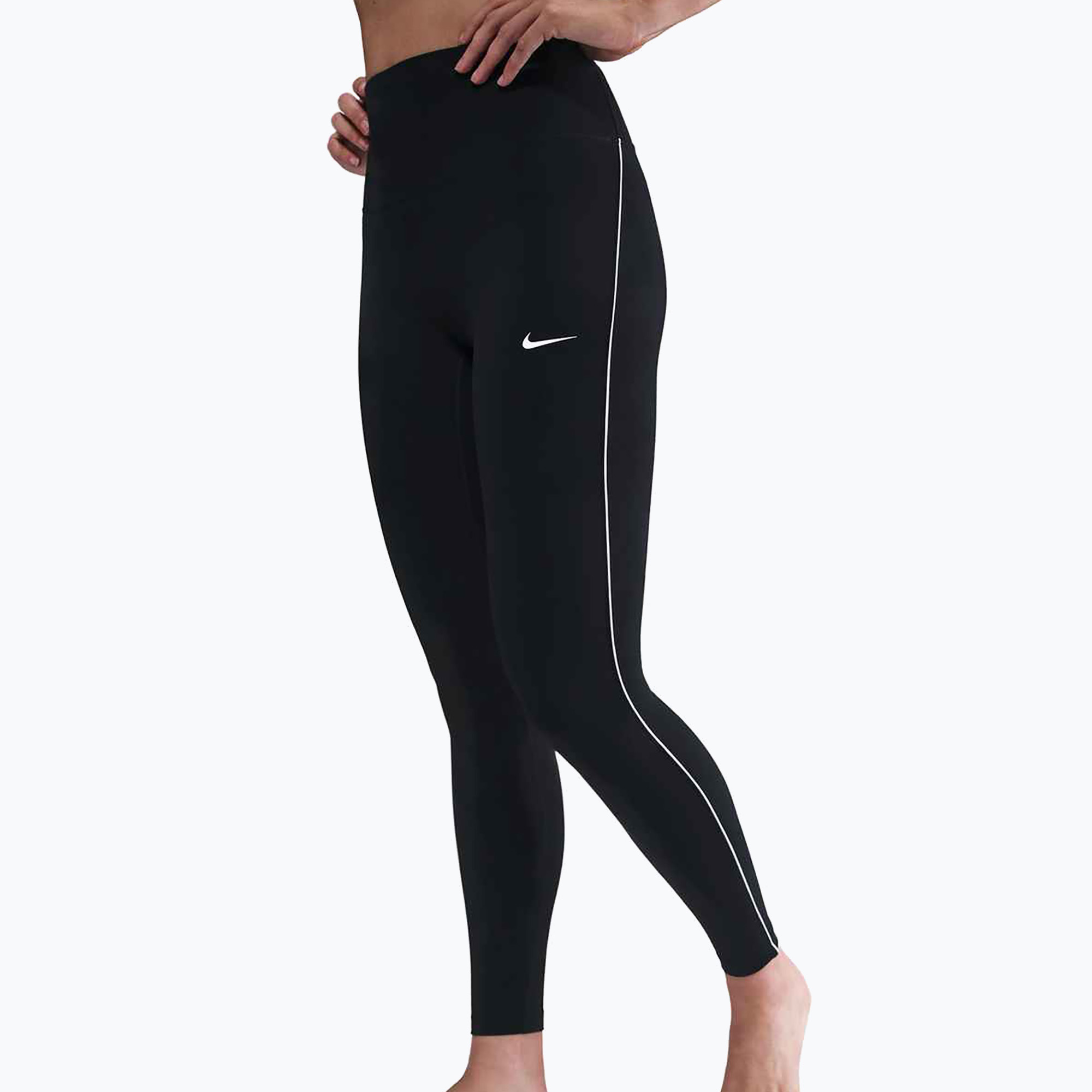 Legginsy damskie Nike One High-Waisted black/white 