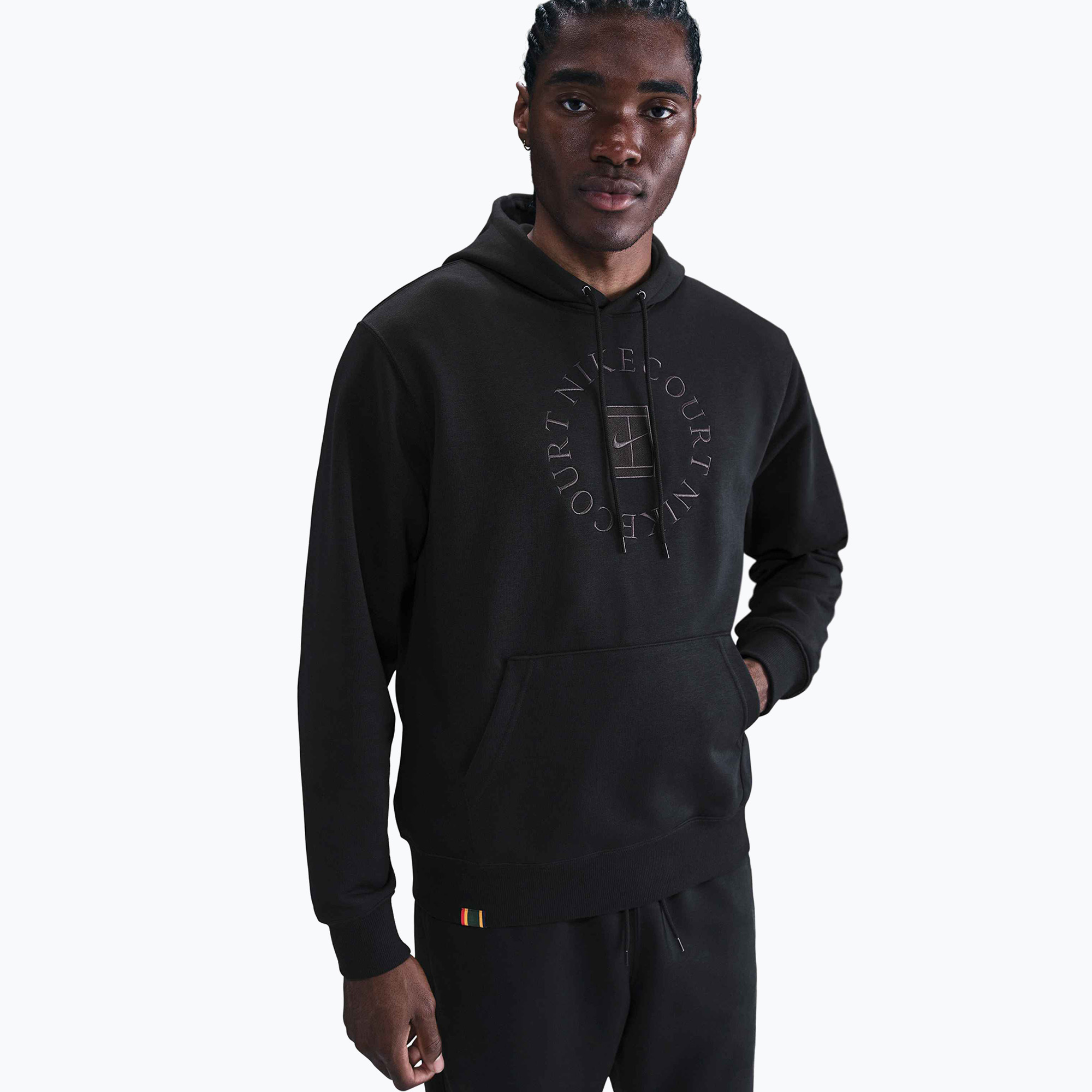 Bluza tenisowa męska Nike Court Dri-Fit Heritage French Terry Hoodie black/anthracite 