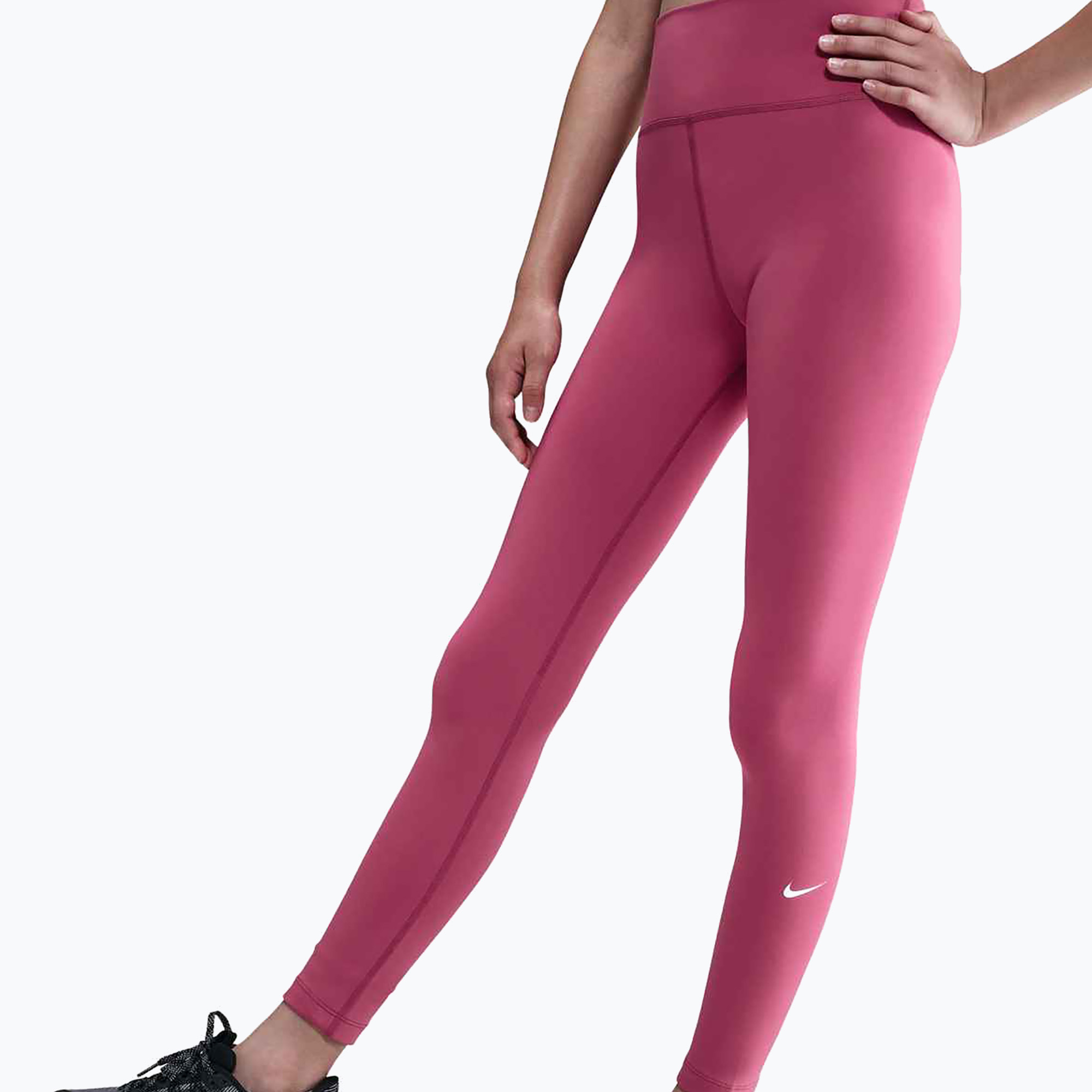 Детски клин Nike One Dri-Fit High-Waisted sweet beet/white