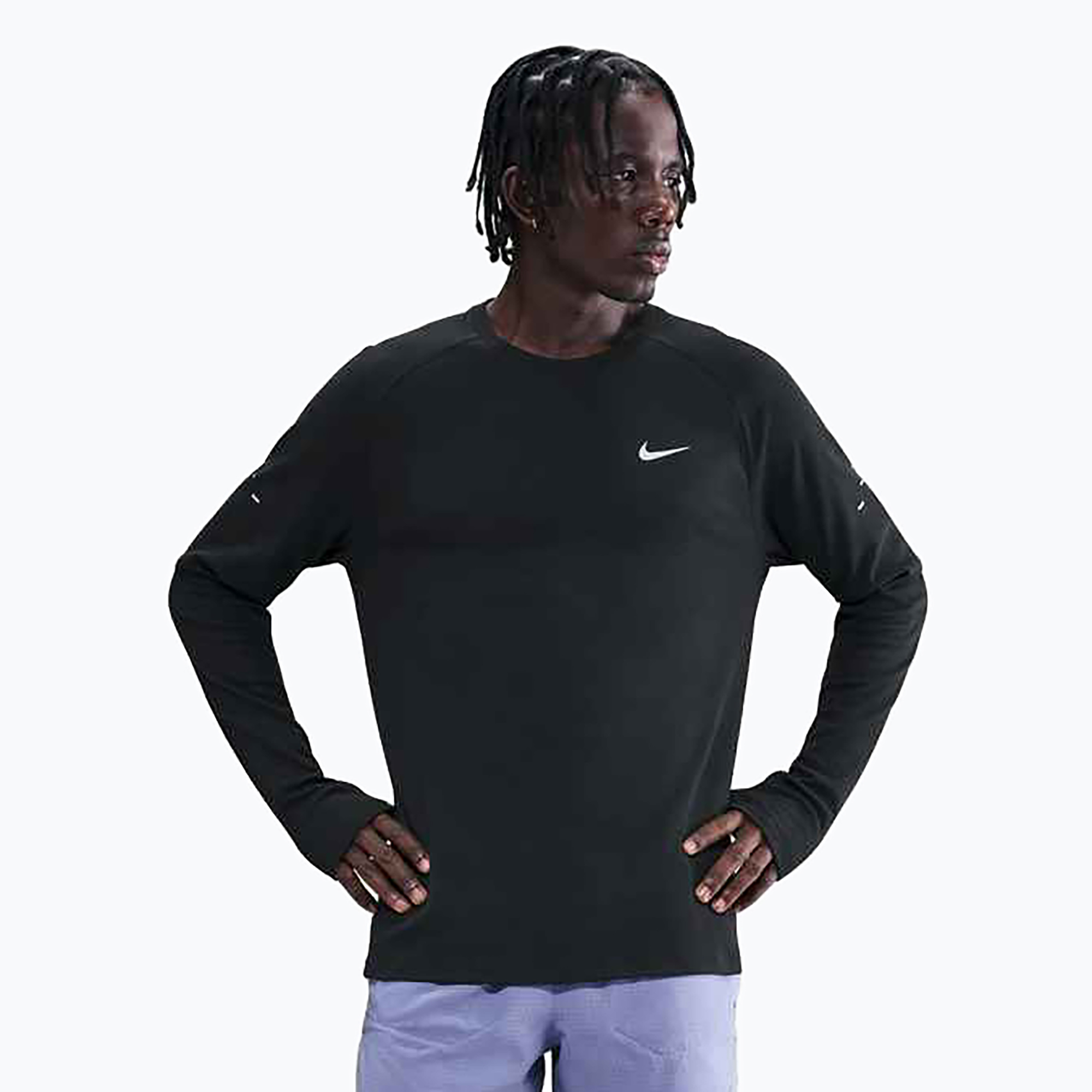 Longsleeve do biegania męski Nike Stride Dri-Fit Waffle Crew black 