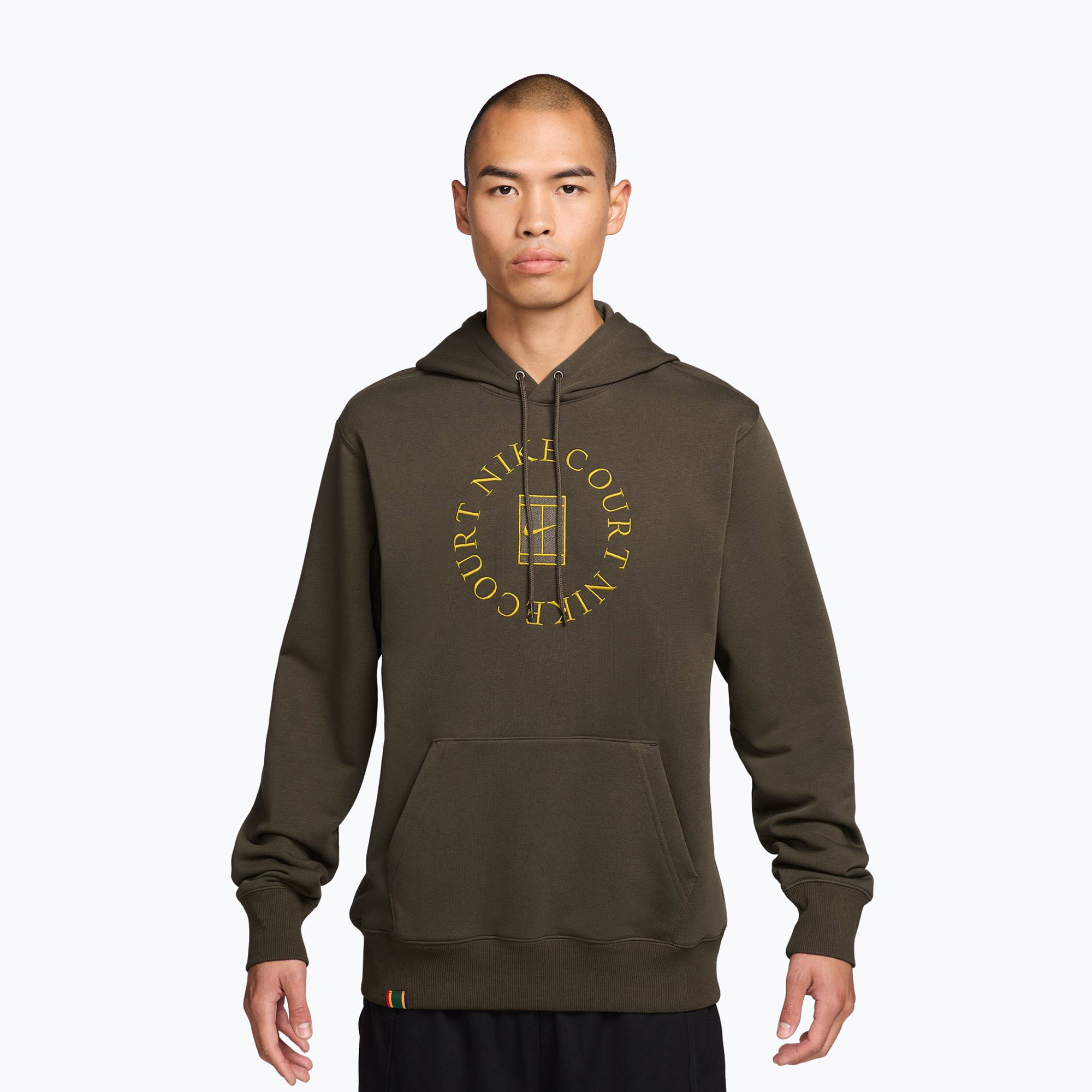 Bluza tenisowa męska Nike Court Dri-Fit Heritage French Terry Hoodie dark hazel/saffron quartz 