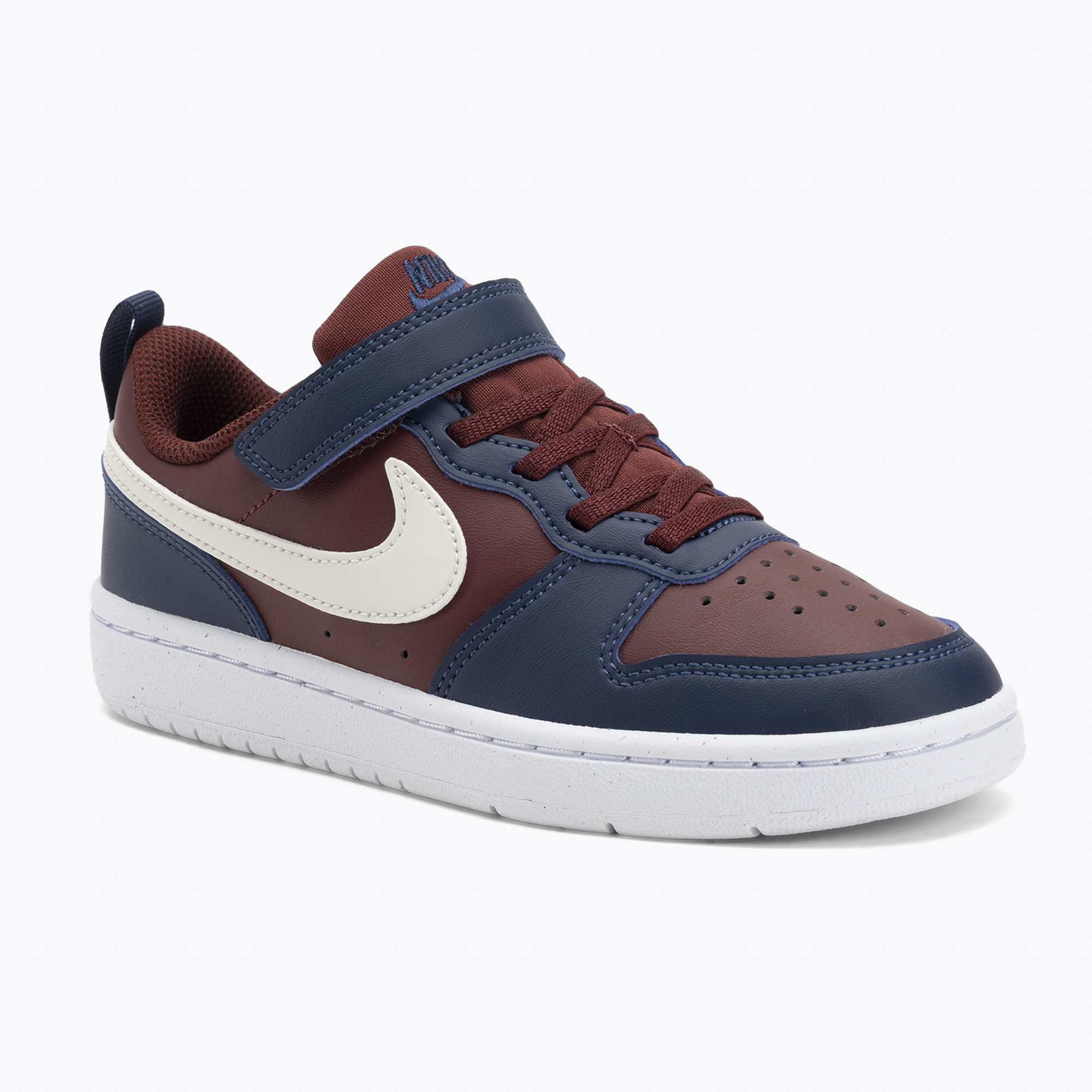 Buty dziecięce Nike Court Borough Low Recraft dark team red/Ssoft pearl/midnight navy 