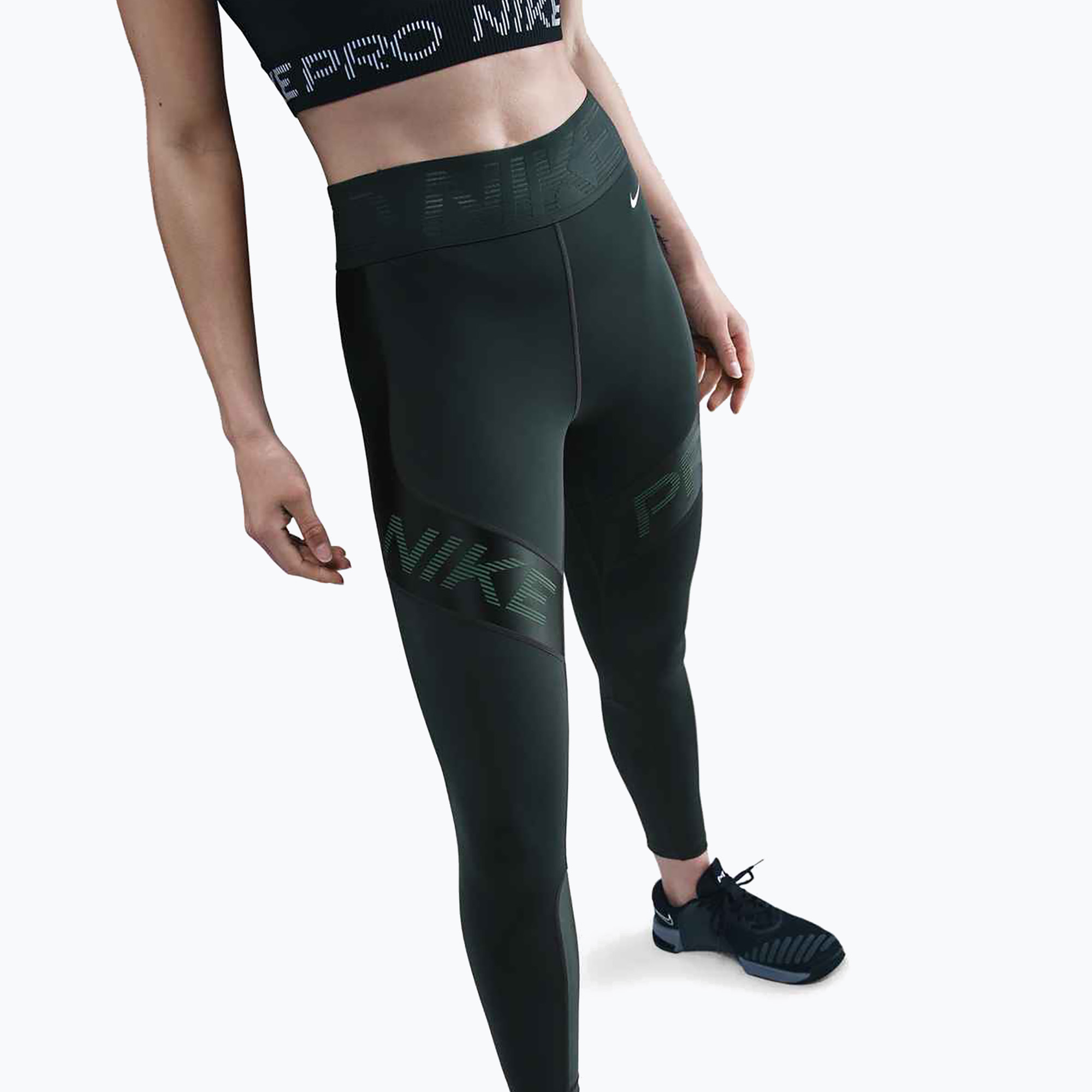 Legginsy treningowe damskie Nike Pro Sculpt High-Waisted 7/8 seaweed/vintage green/white