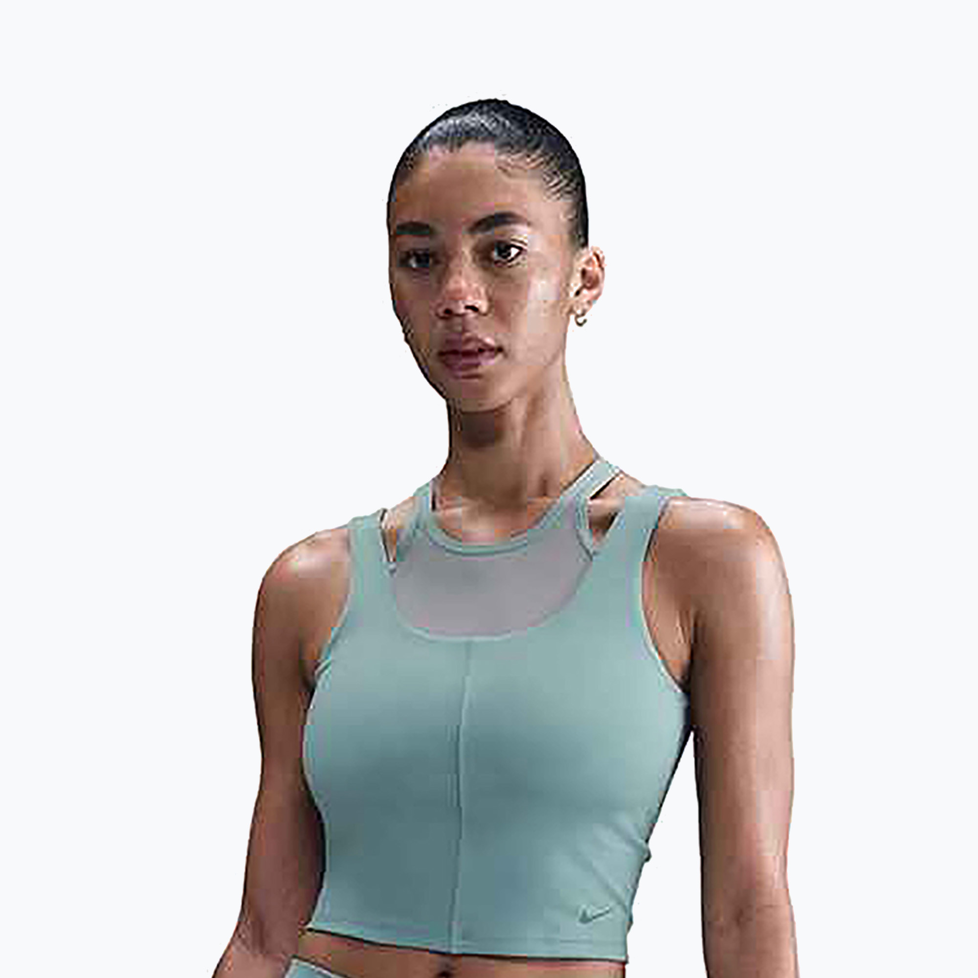 Top treningowy damski Nike One Fitted Dri-Fit Cropped Tank cannon/bicoastal 