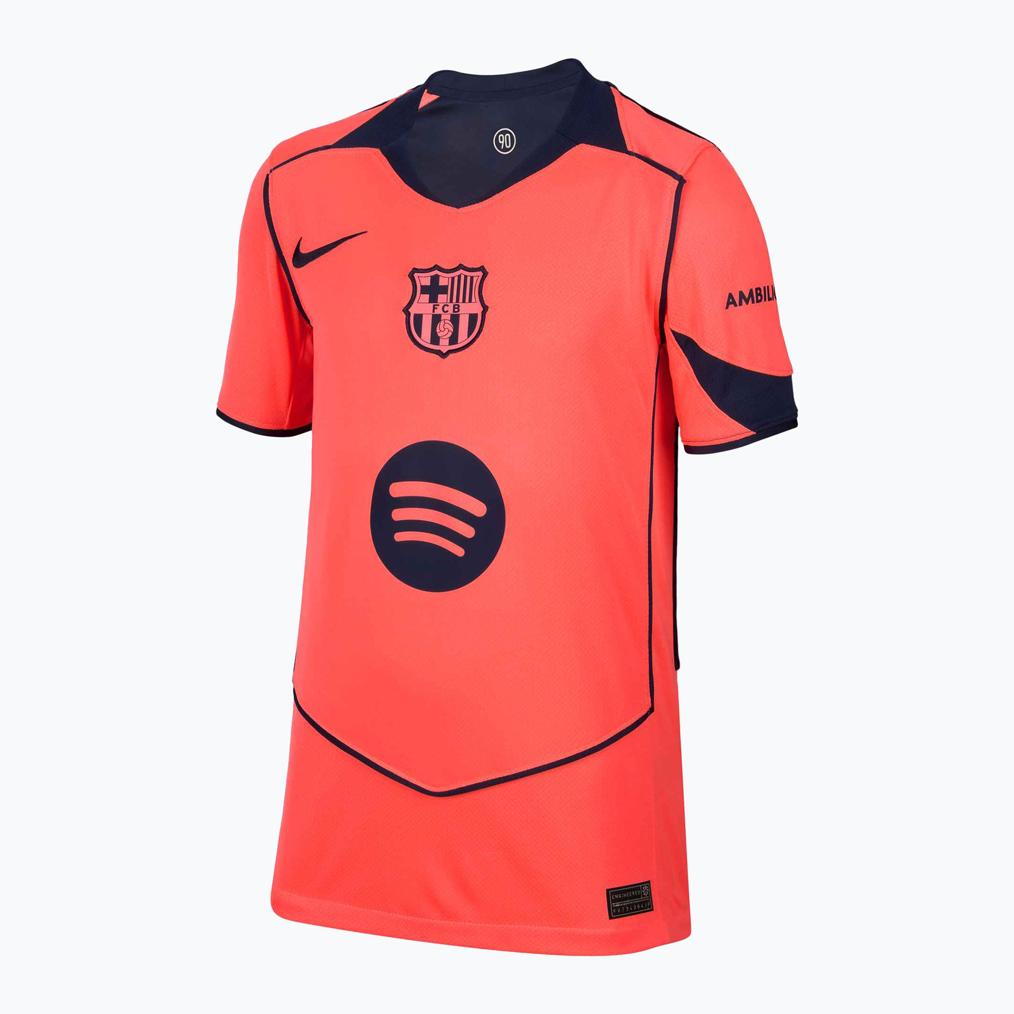 Koszulka piłkarska dziecięca Nike FC Barcelona 2025/26 Stadium Third Jr bright mango/midnight navy/midnight navy 