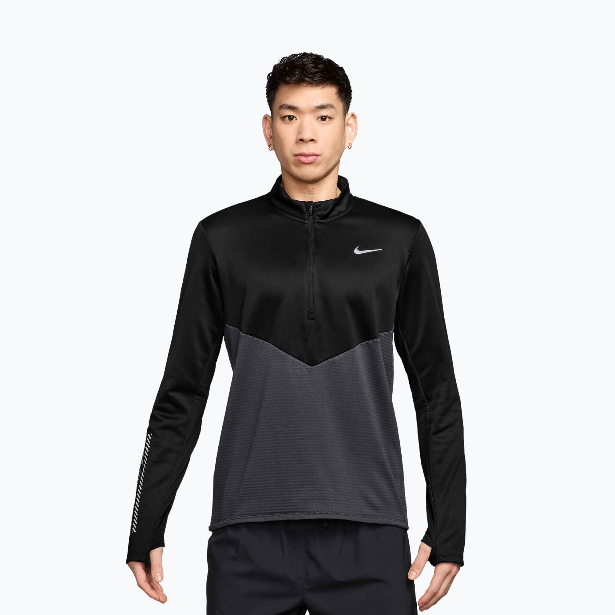 Мъжки суитшърт за бягане Nike Pacer Winterized 1/2 Zip anthracite/black