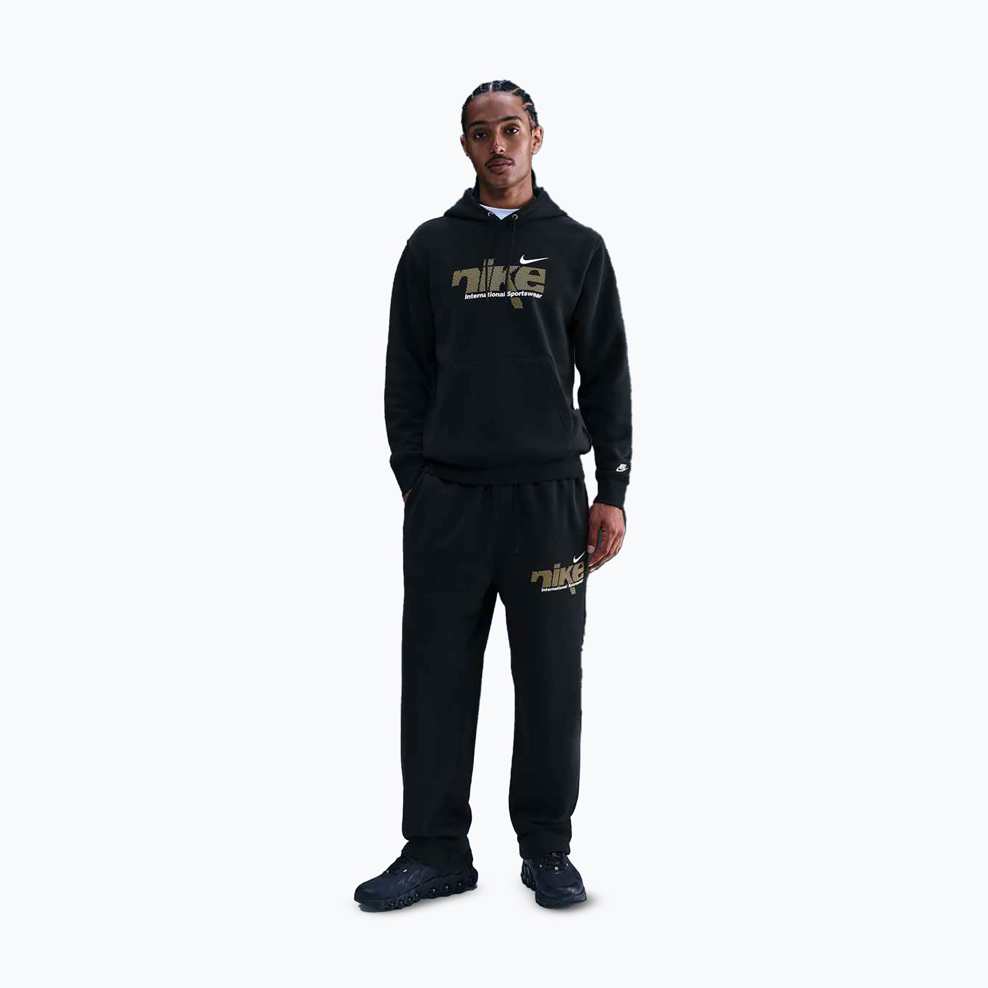 Bluza męska Nike Sportswear Club black/metallic gold 